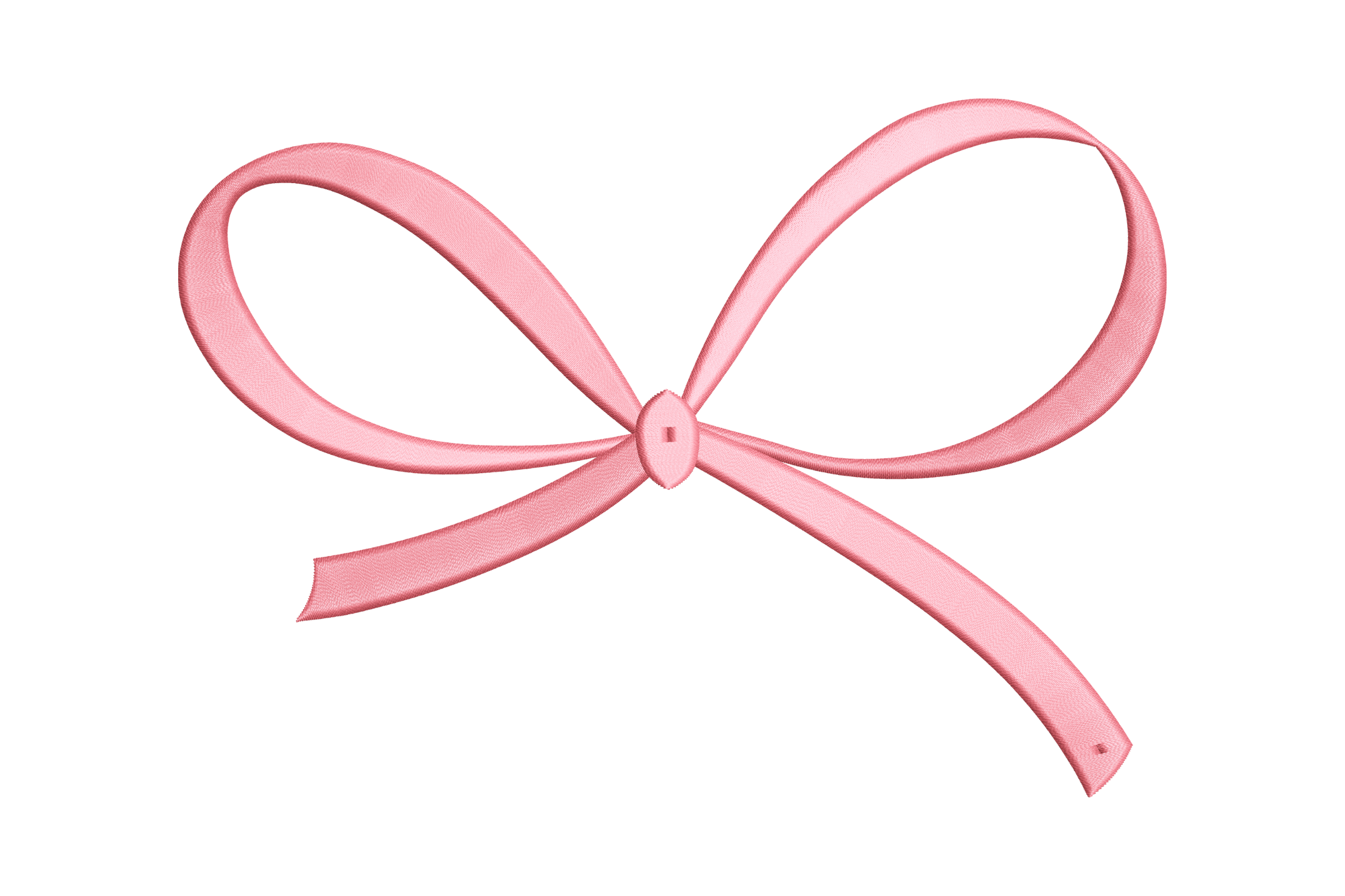 Elegant Pink Ribbon Bow – Cute Ribbon Embroidery Design