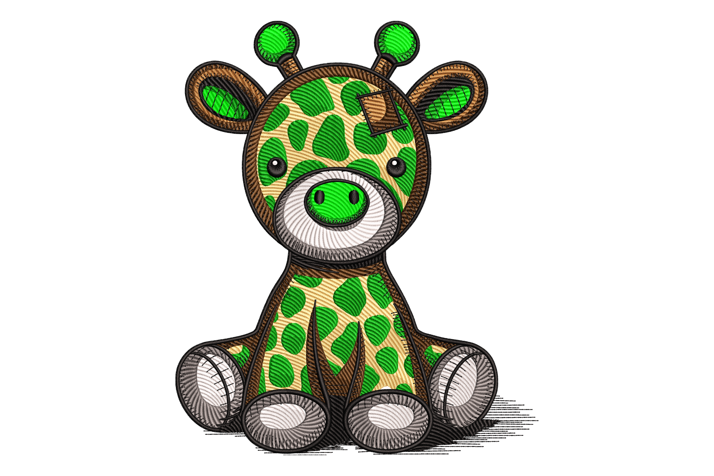 Cute Giraffe Teddy Bear – Machine Embroidery Design