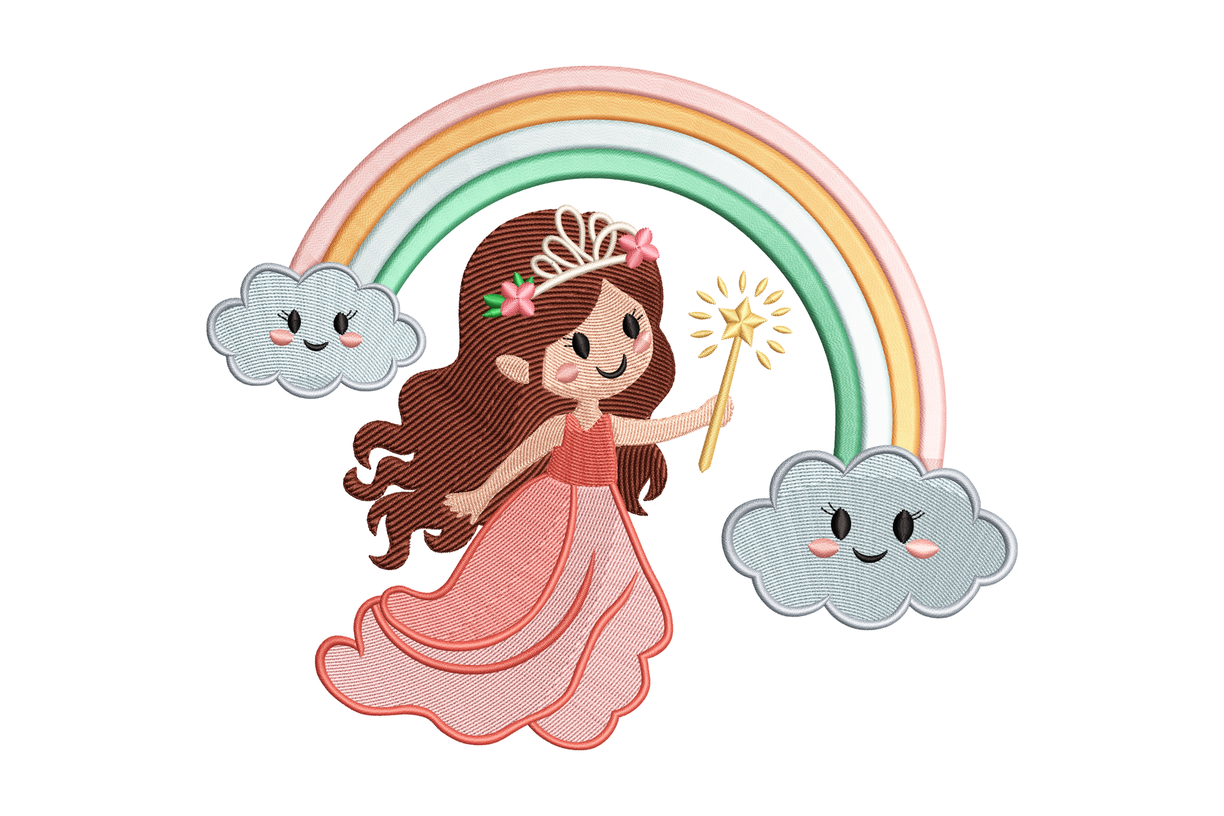 Magical Rainbow Princess – Machine Embroidery Design | Embroidize
