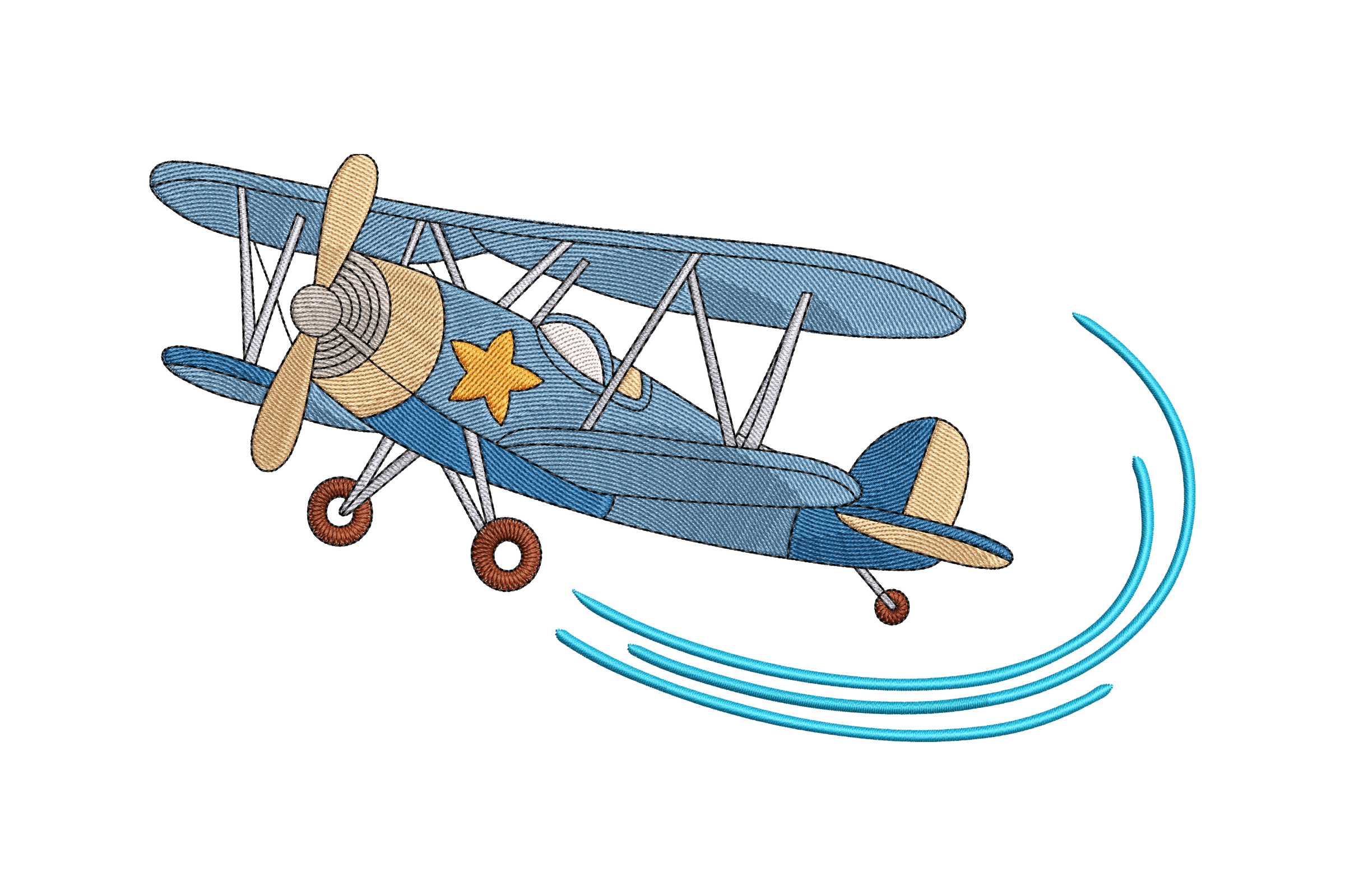 Vintage Biplane Adventure – Kids Machine Embroidery Design