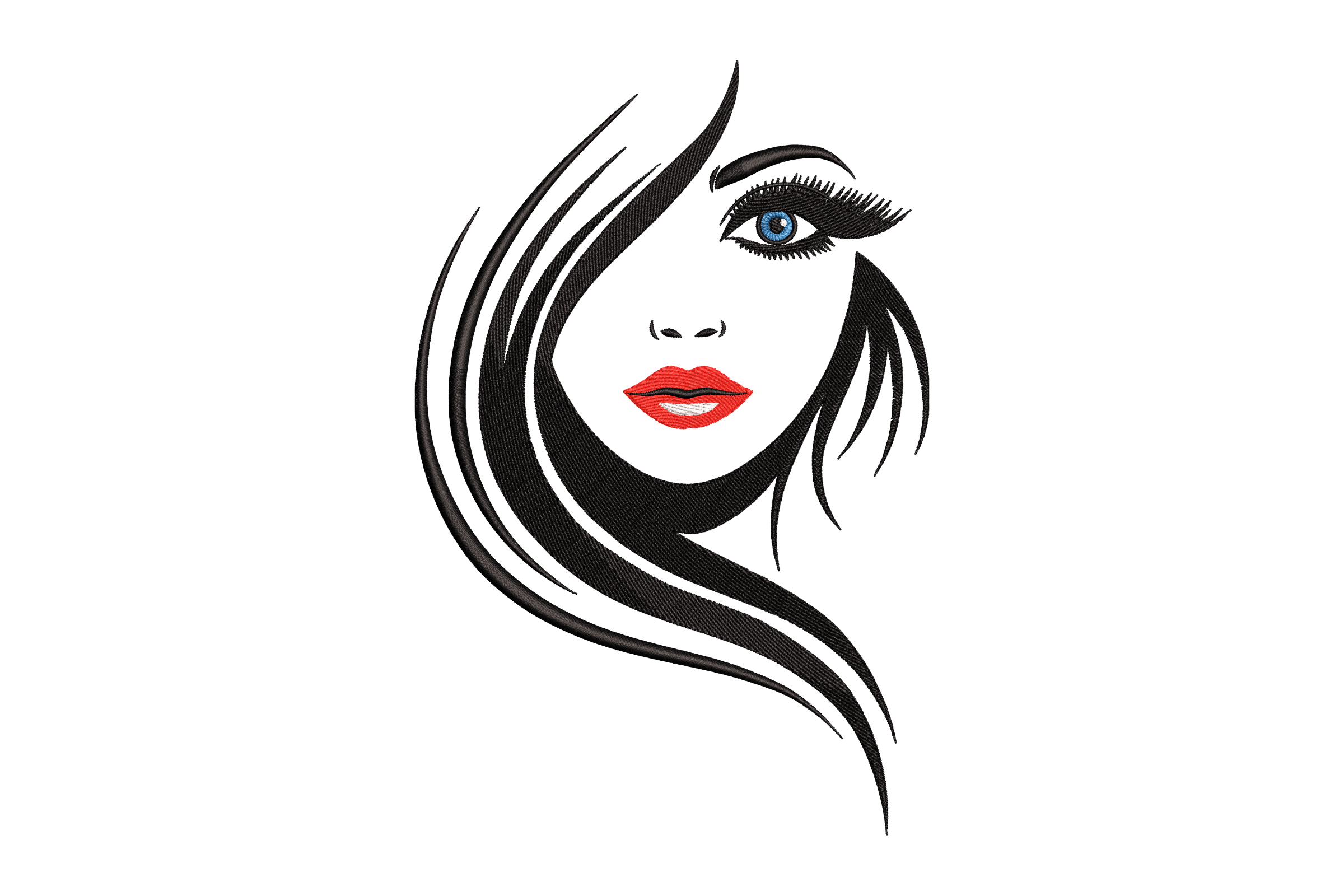 Elegant Woman Silhouette – Beauty & Fashion Embroidery Design