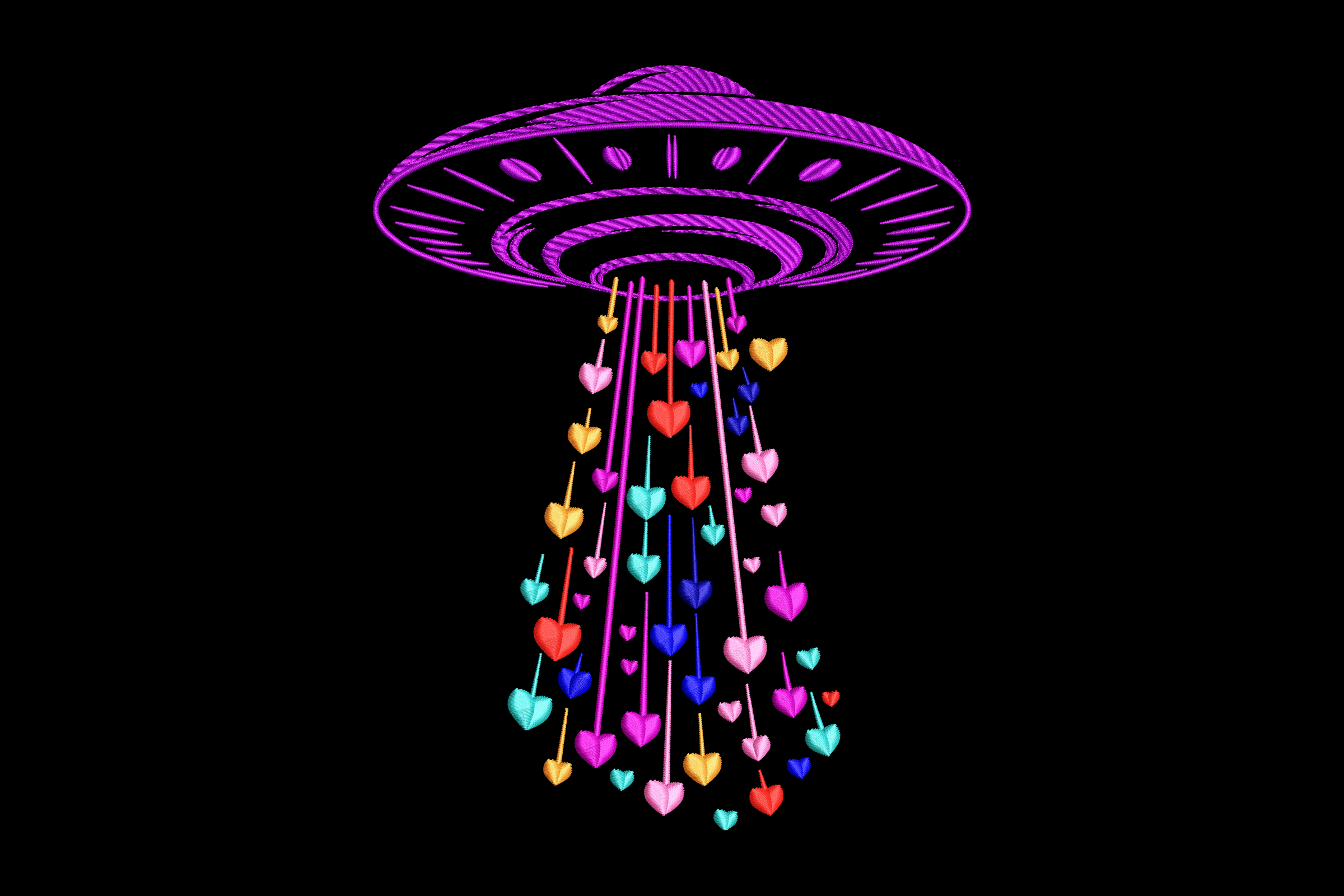 Cute Valentine Alien Heart - Embroidery Design