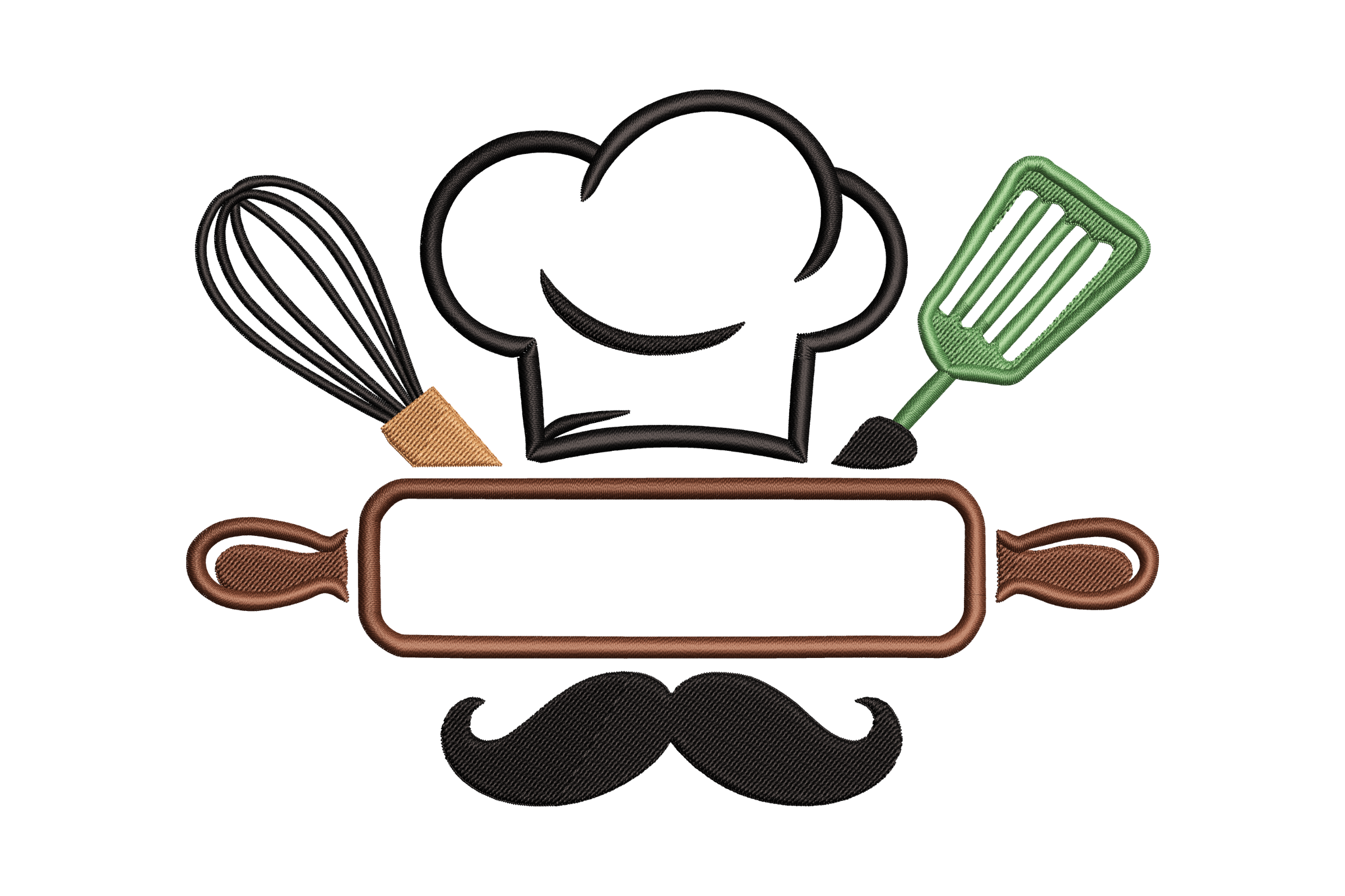 Chef Master Mustache – Funny Kitchen Embroidery Design
