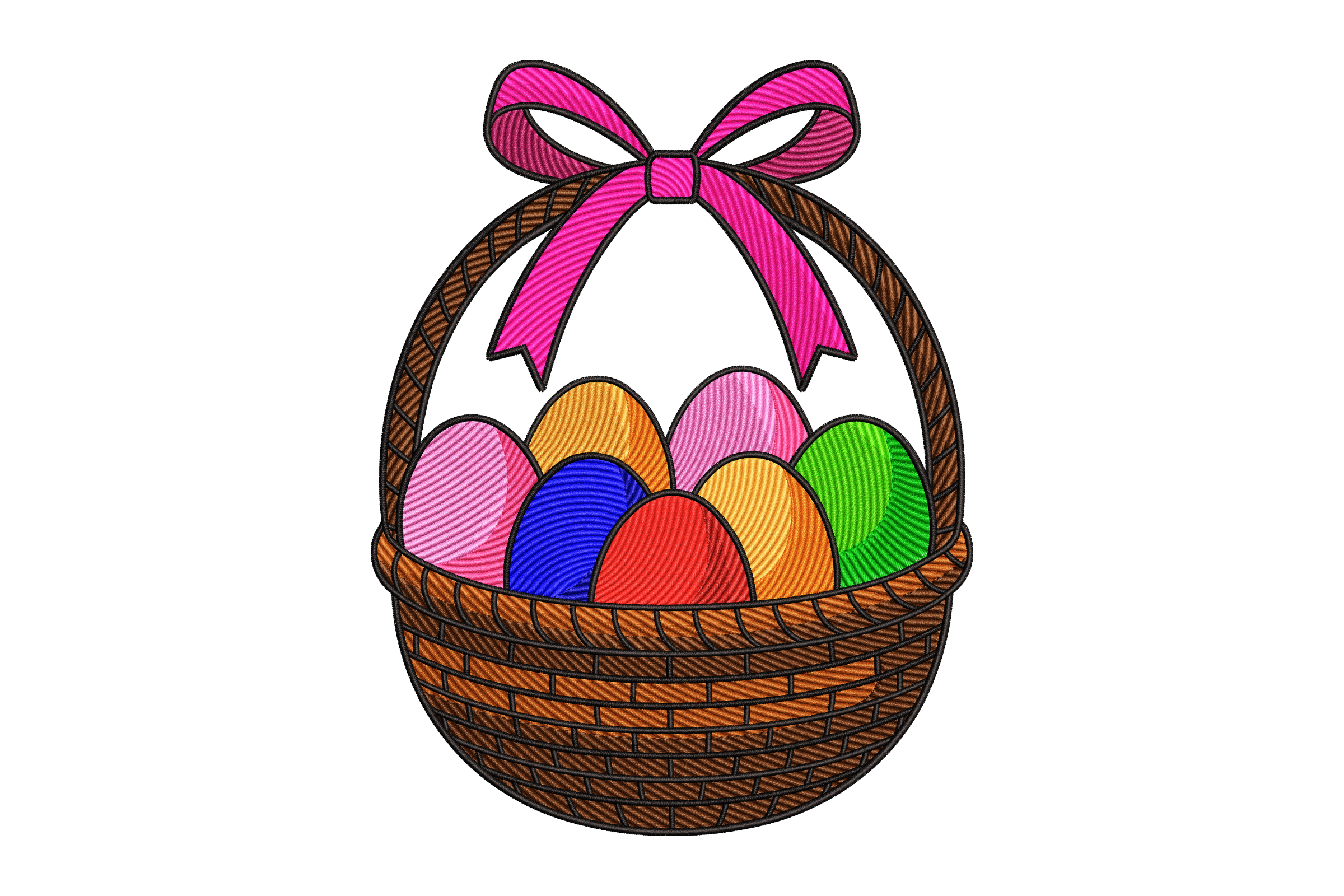 Easter Basket & Eggs Machine Embroidery Design Bundle | Embroidize