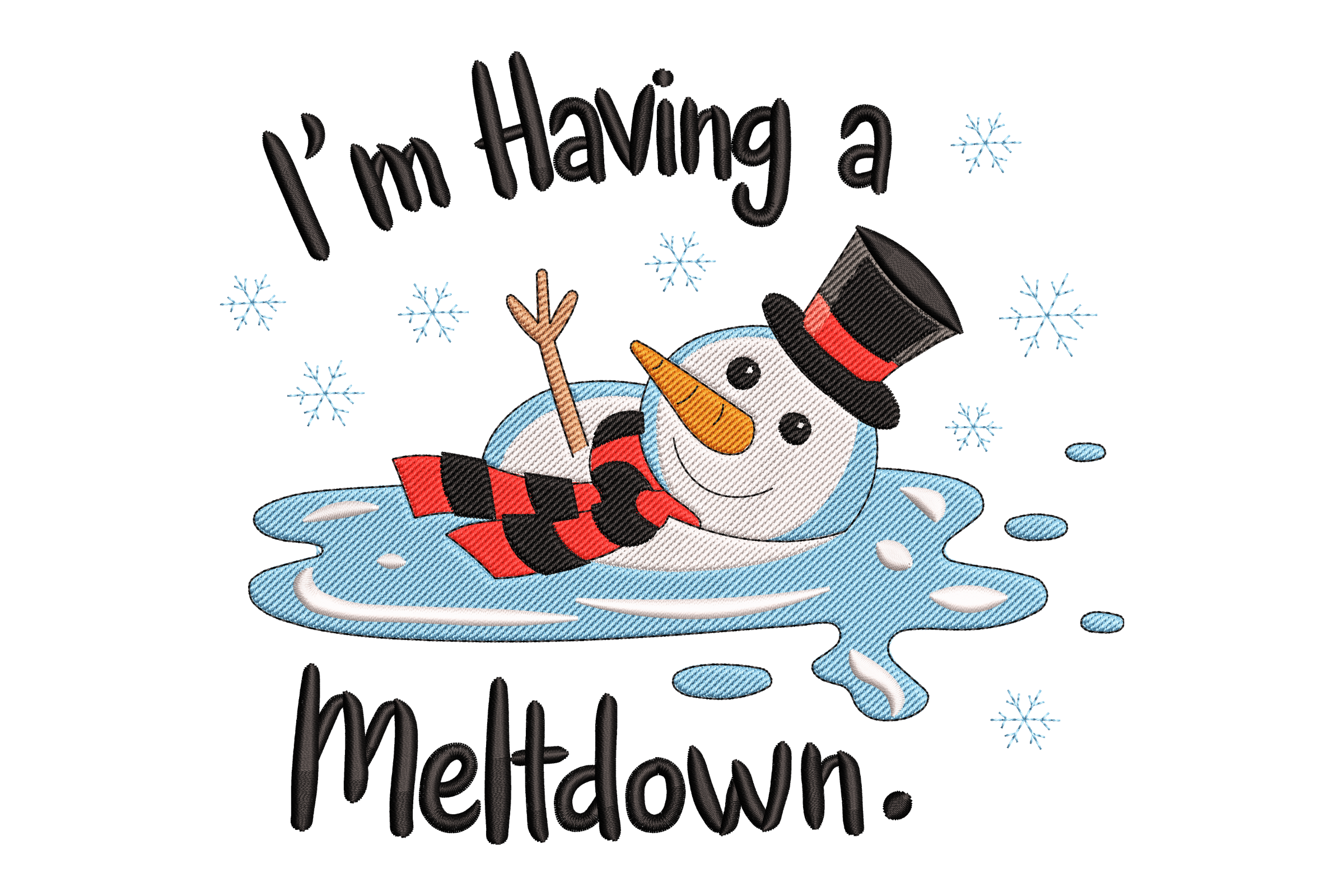 Funny Melting Snowman – Meltdown Embroidery Design