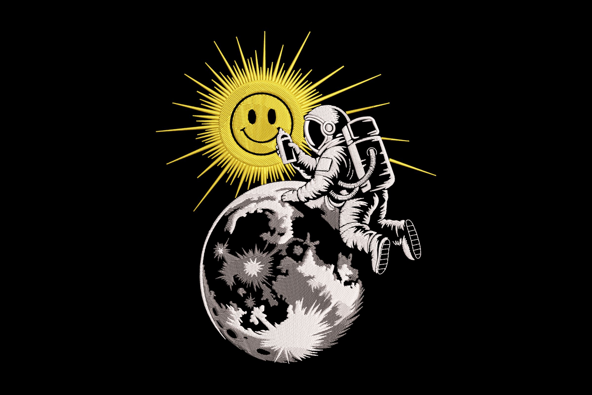 Astronaut Graffiti Artist Embroidery Design