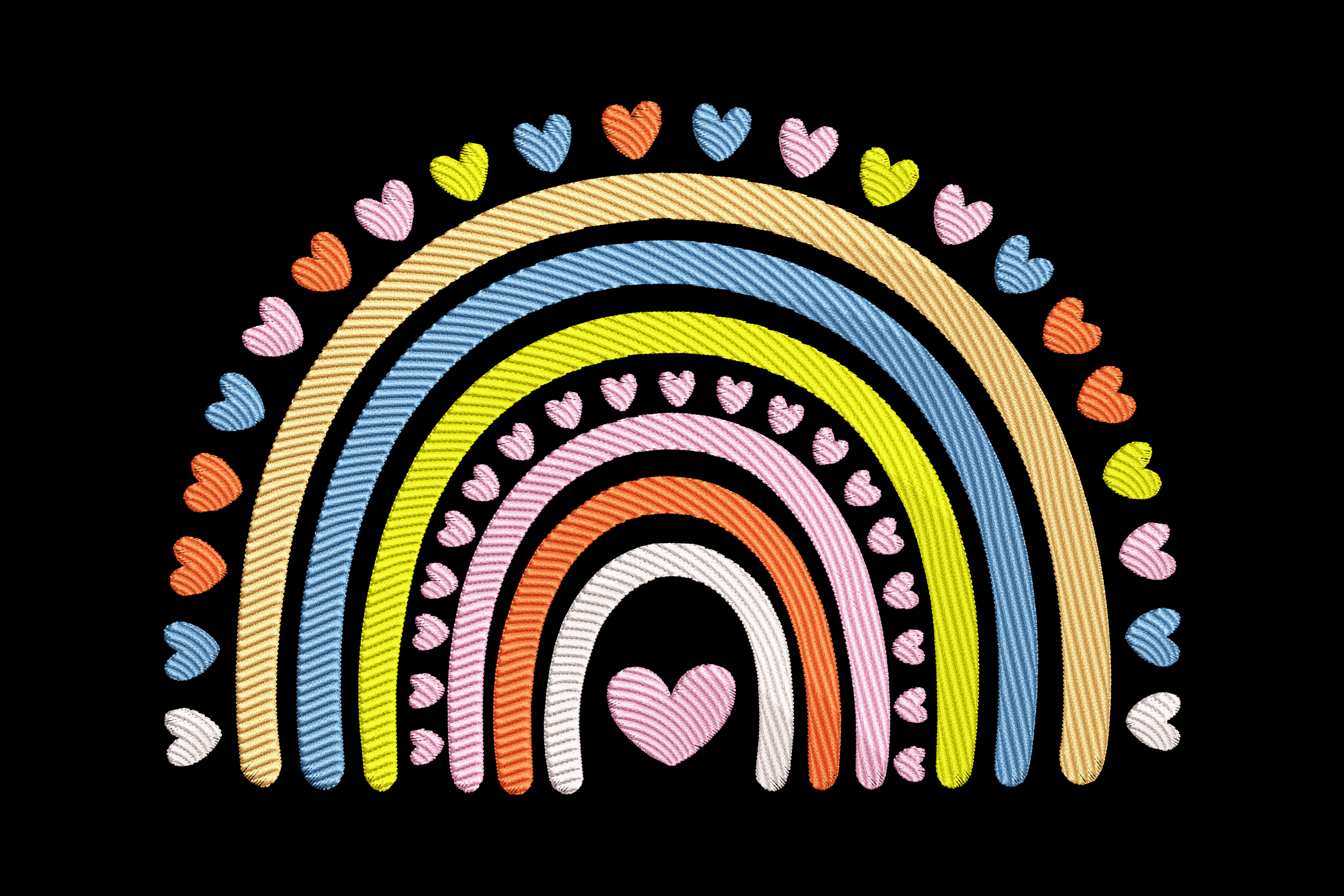 Boho Heart Rainbow – Cute Kids Machine Embroidery Design