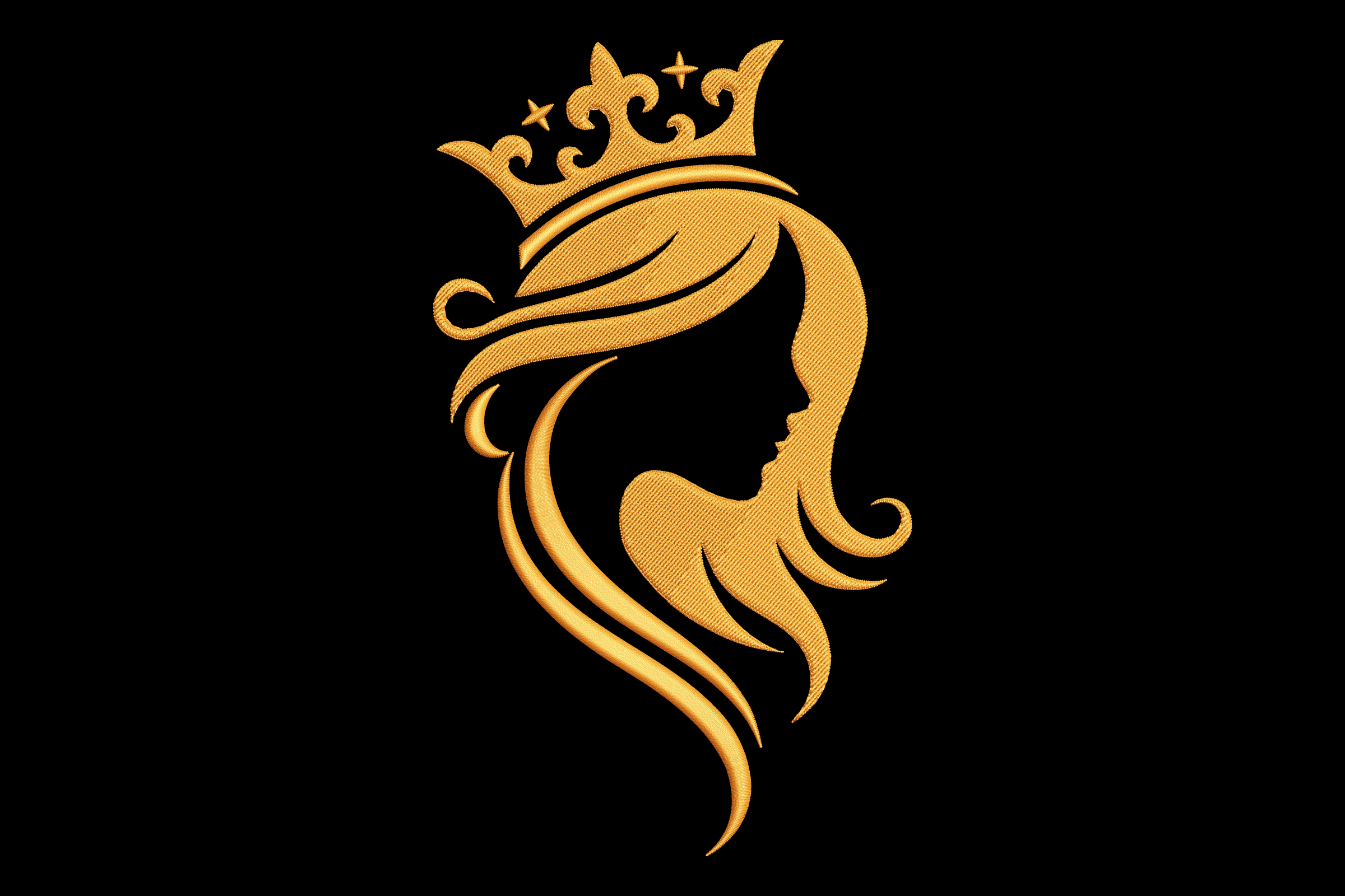 Elegant Queen Silhouette – Royal Crown Embroidery Design