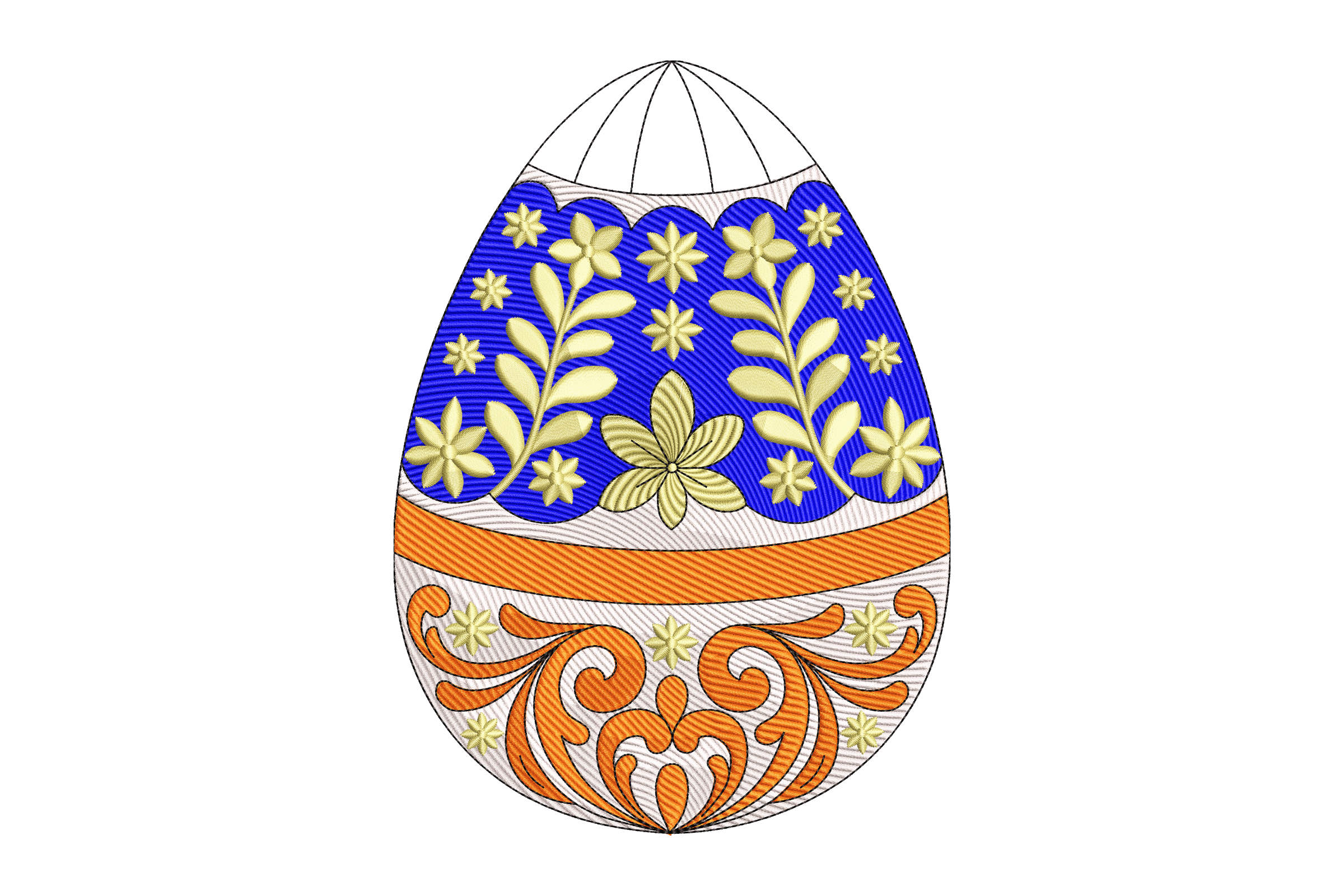 Decorative Floral Easter Egg Machine Embroidery Design | Embroidize