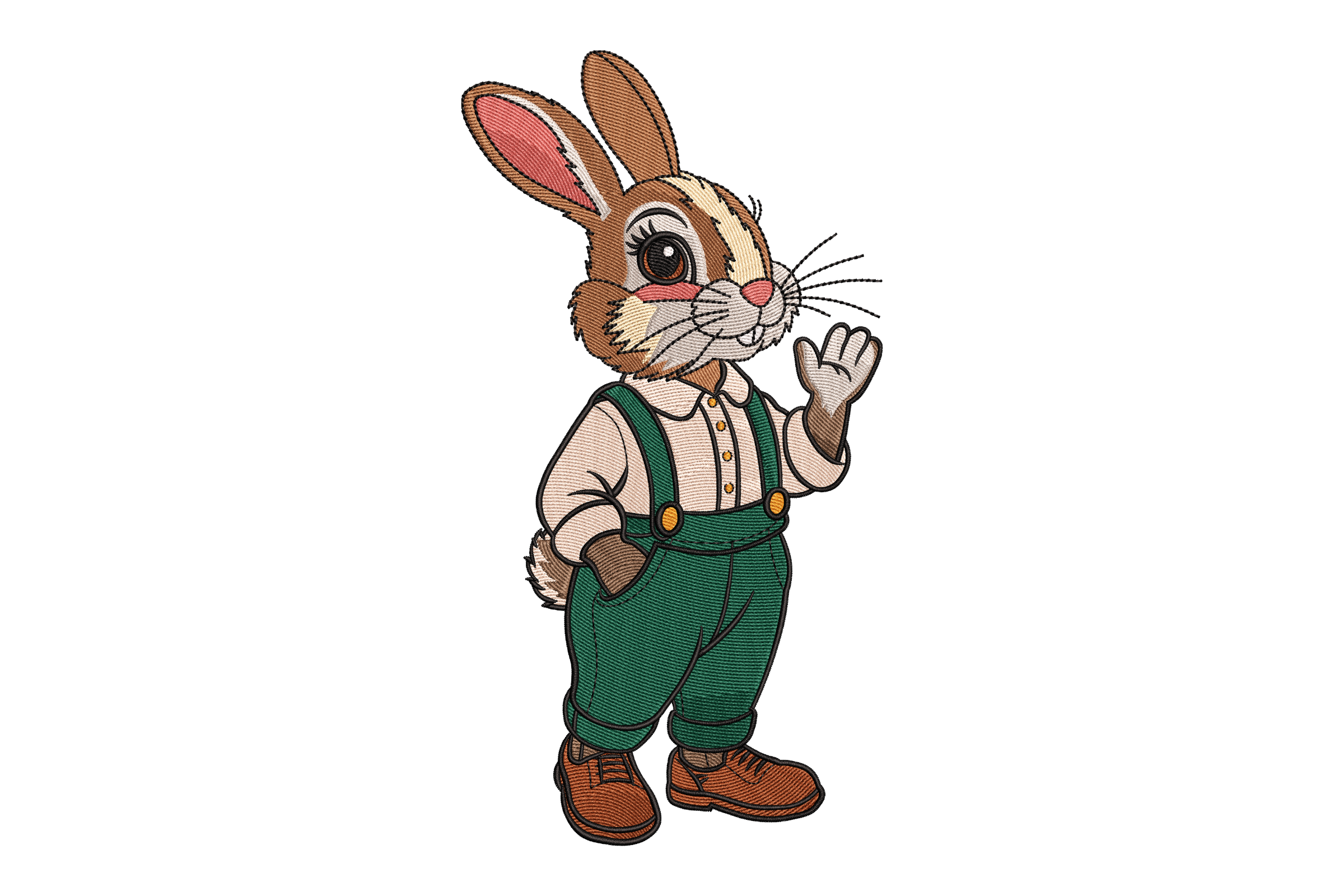 Cute Standing Bunny Machine Embroidery Design
