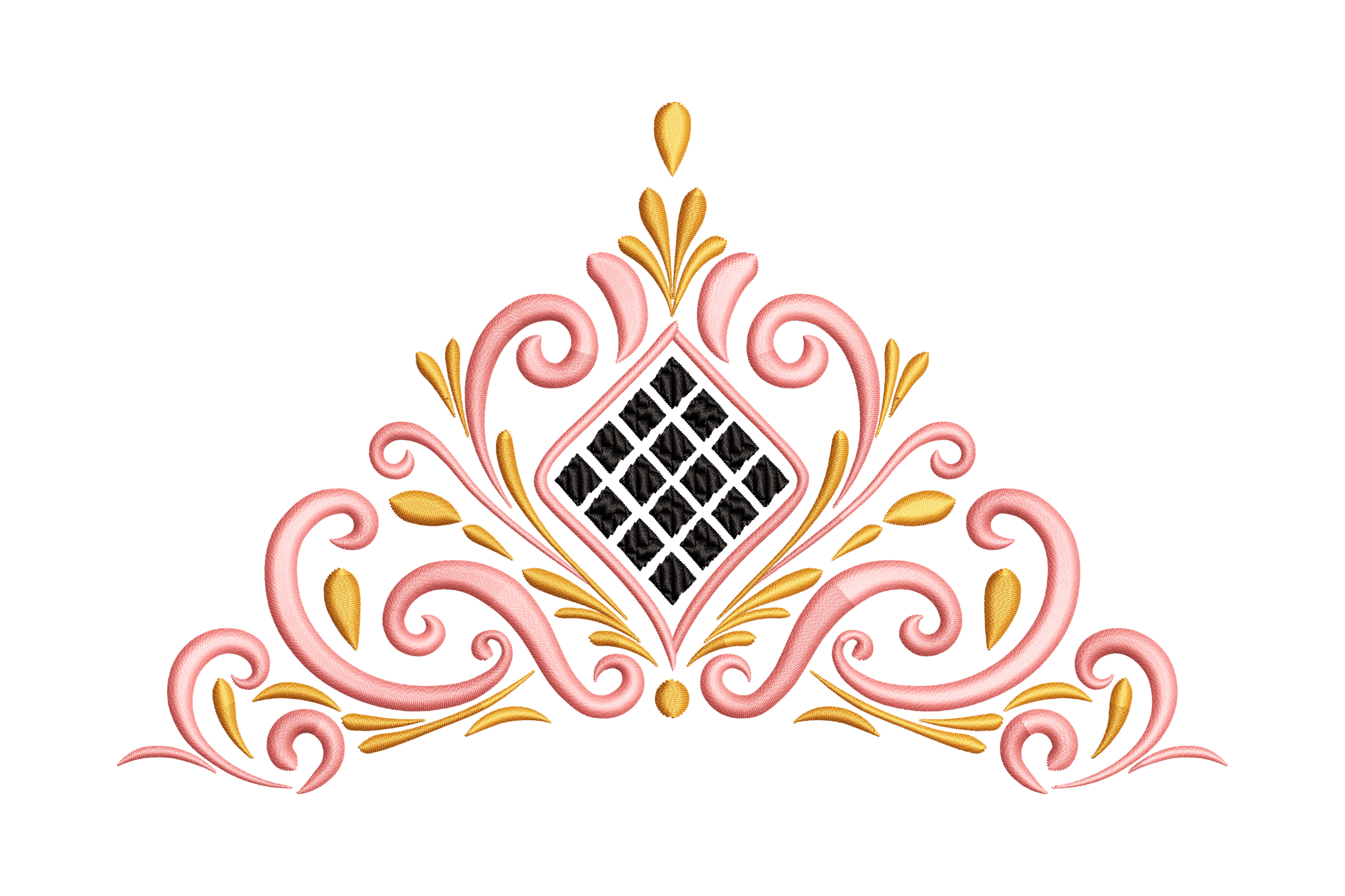 Ornamental Diamond Flourish Machine Embroidery Design