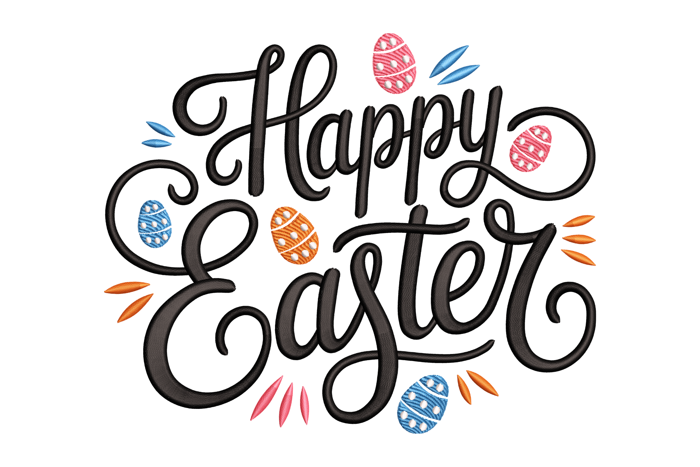 Happy Easter Script Machine Embroidery Design | Embroidize