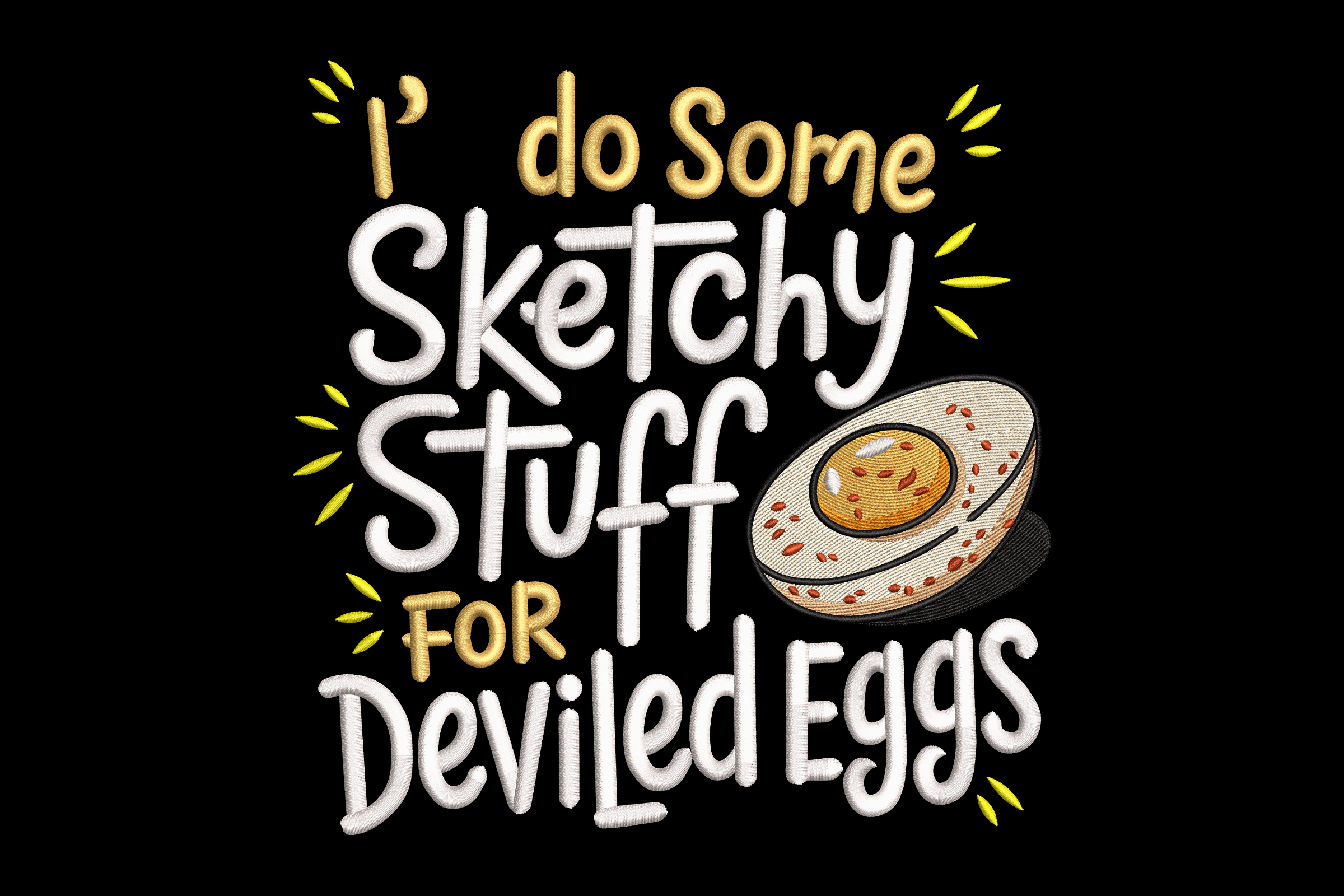 Funny Deviled Eggs Machine Embroidery Design