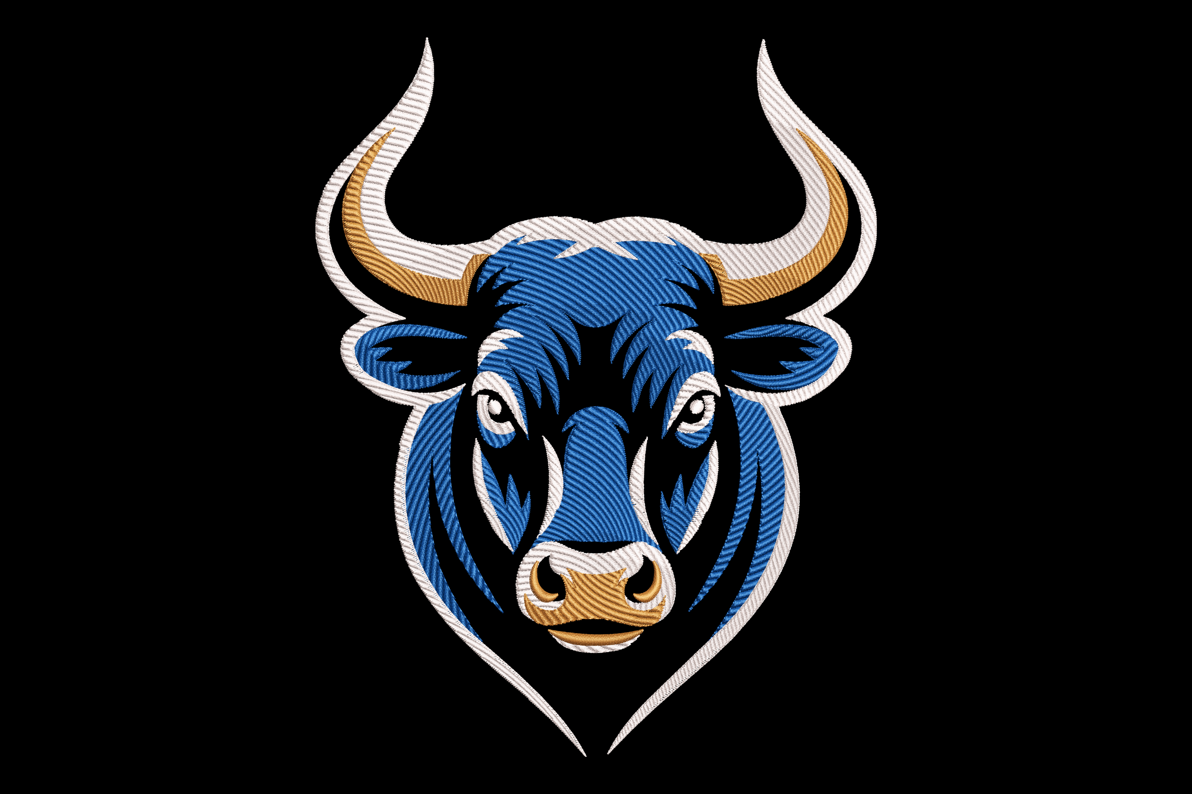 Bull Head Machine Embroidery Design