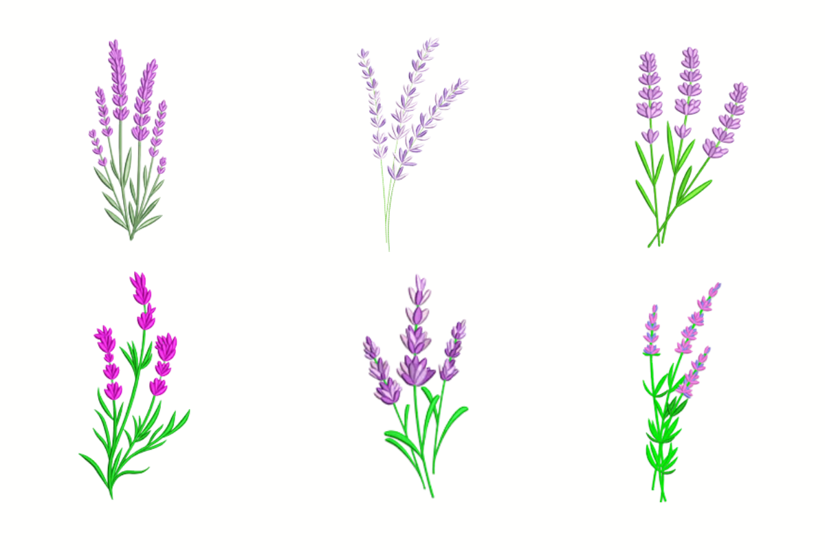 Lavender Flower Machine Embroidery Design Bundle | Embroidize
