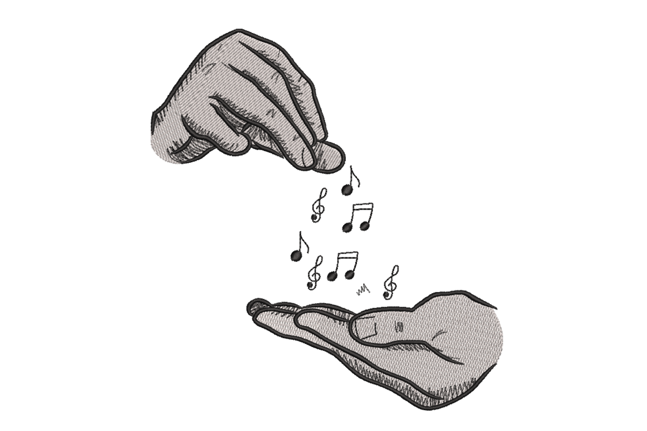 Music In Your Hands Machine Embroidery Design