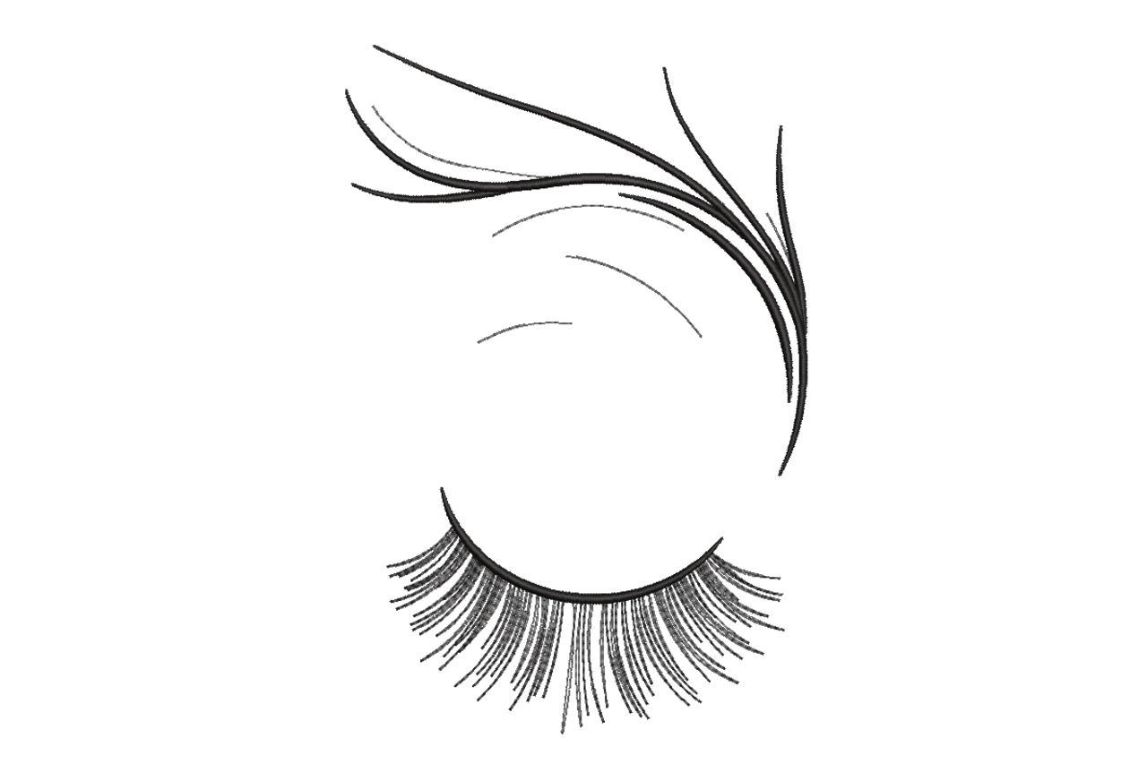 Minimalist Closed Eye Lash Machine Embroidery Design