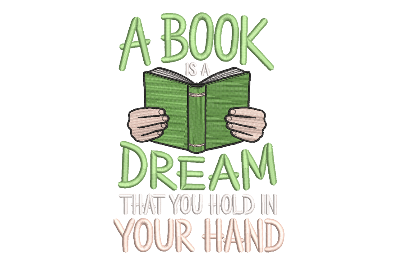 A Book Is A Dream Machine Embroidery Design