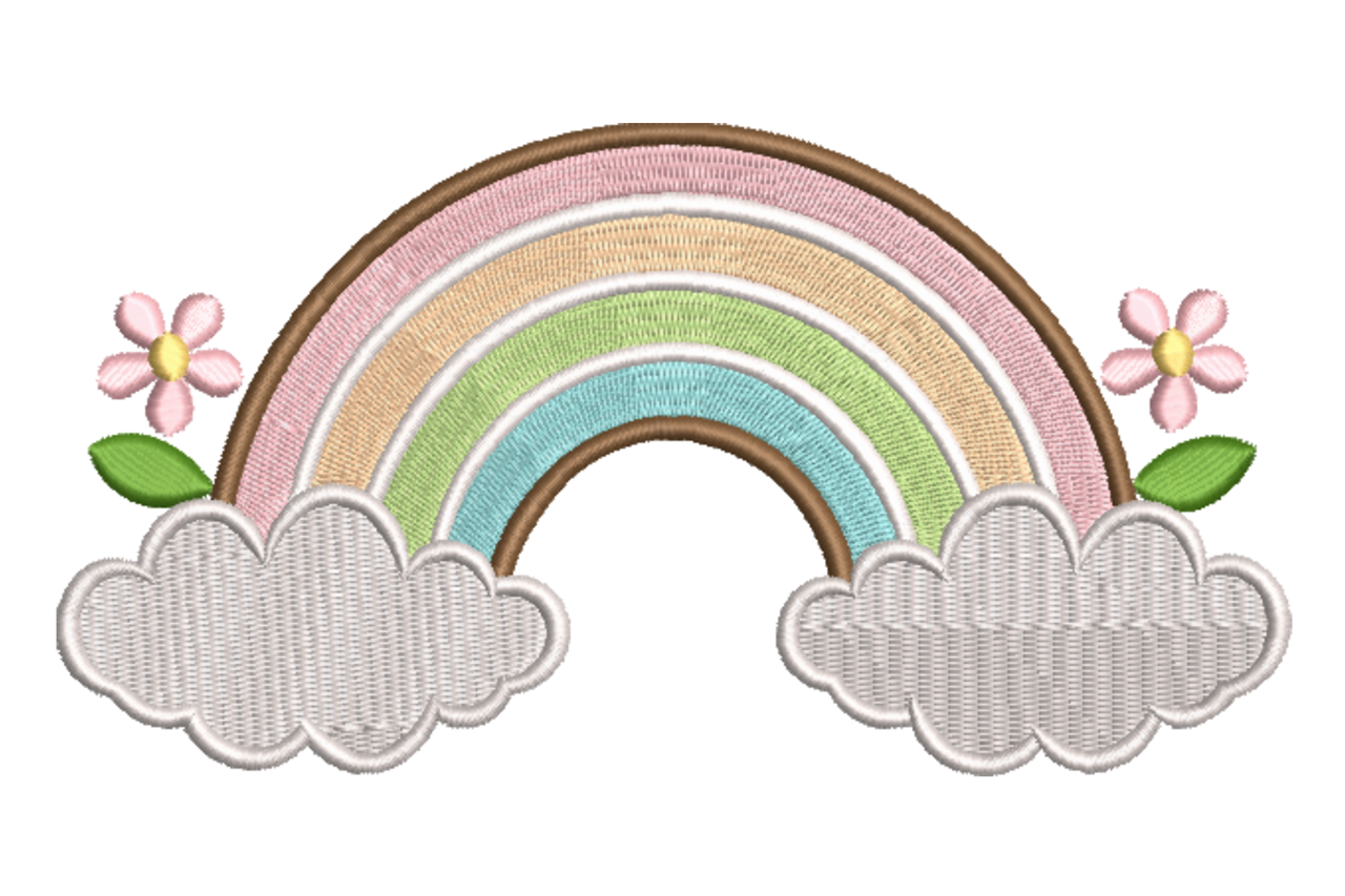 Pastel Rainbow Cloud Machine Embroidery Design