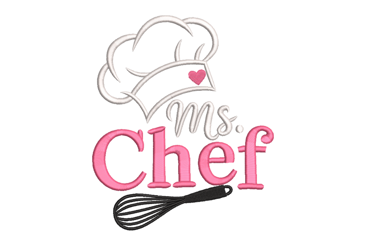 Ms. Chef Machine Embroidery Design