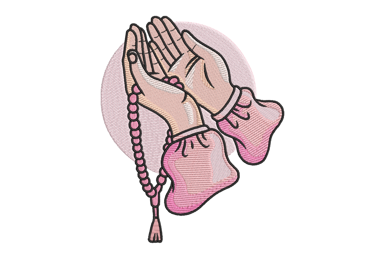 Muslim Hand Design Praying Hands Islamic Machine Embroidery Design | Embroidize