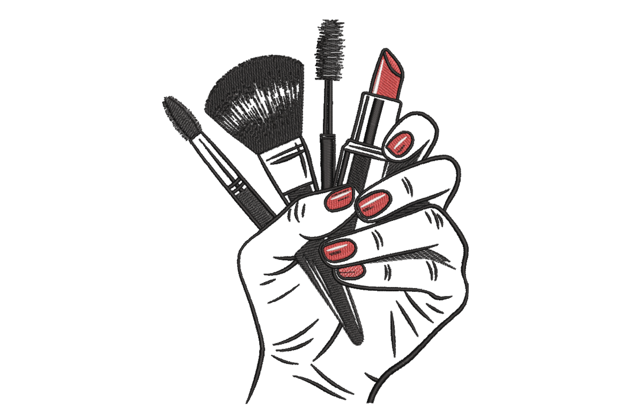 Makeup Artist Brushes Machine Embroidery Design