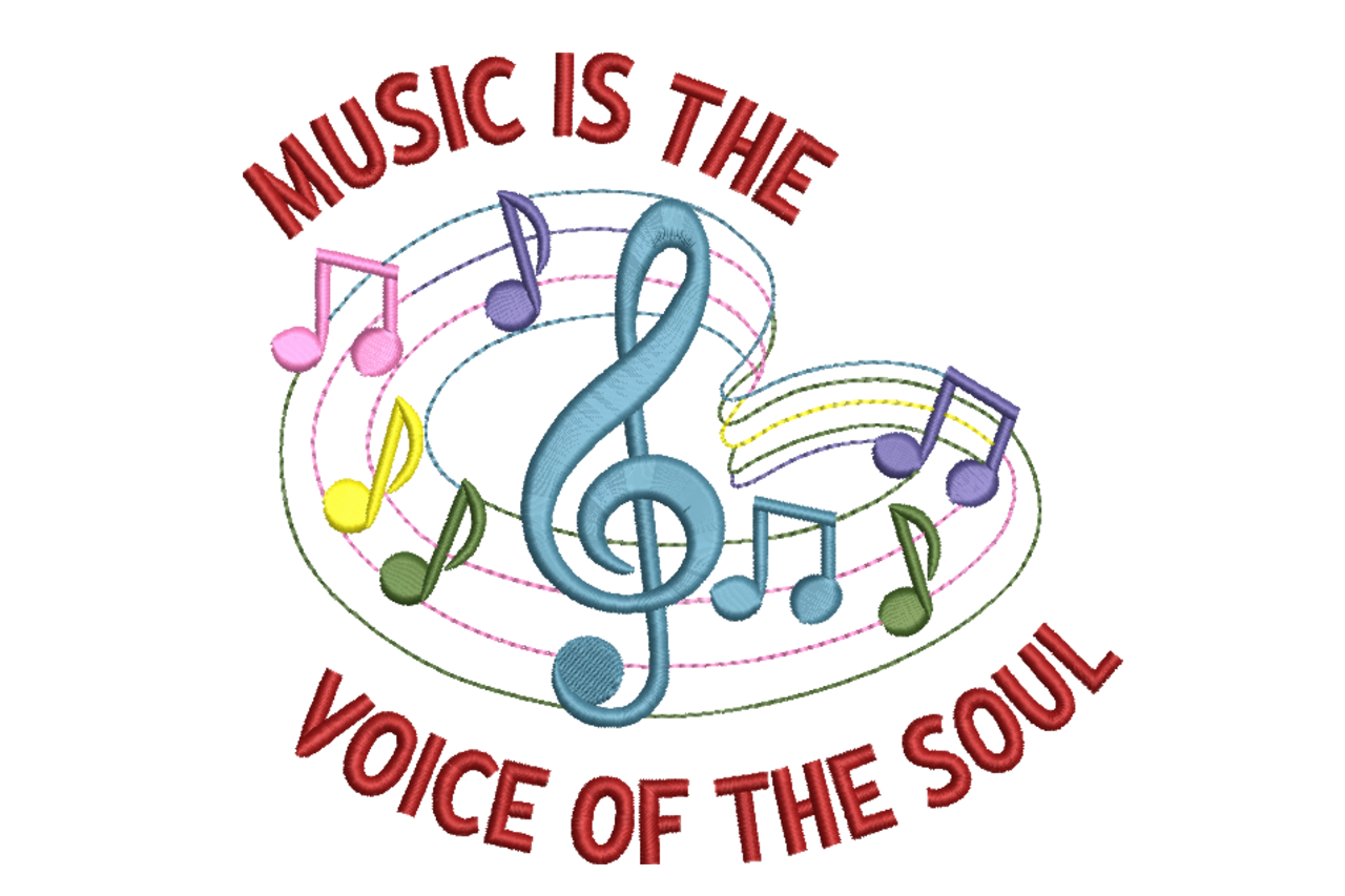 Music Is the Voice of the Soul Machine Embroidery Design