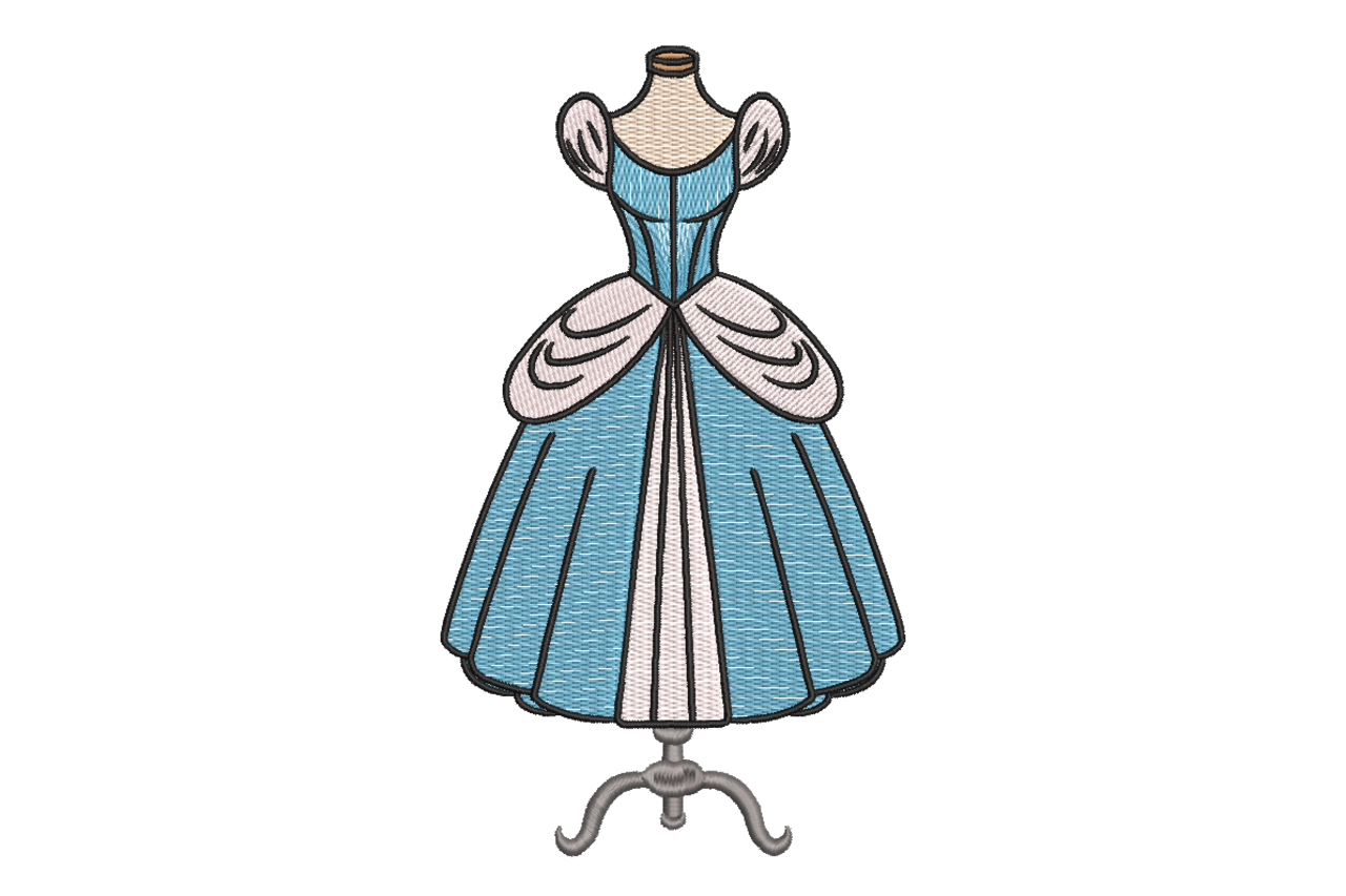 Princess Dress Machine Embroidery Design