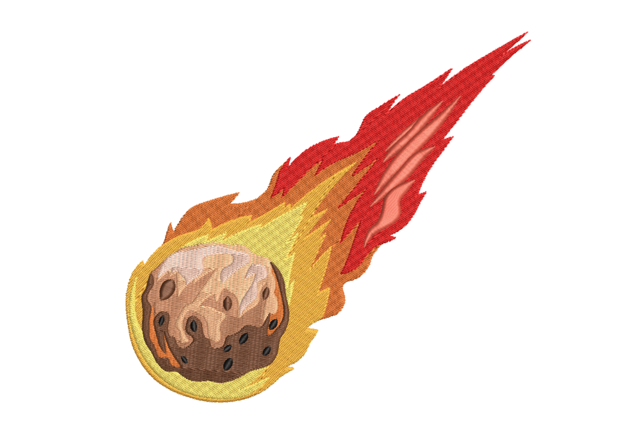 Meteor Fireball Machine Embroidery Design