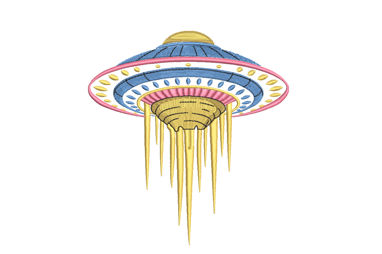 Flying Saucer UFO Machine Embroidery Design