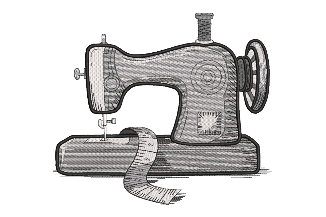 Vintage Sewing Machine Embroidery Design