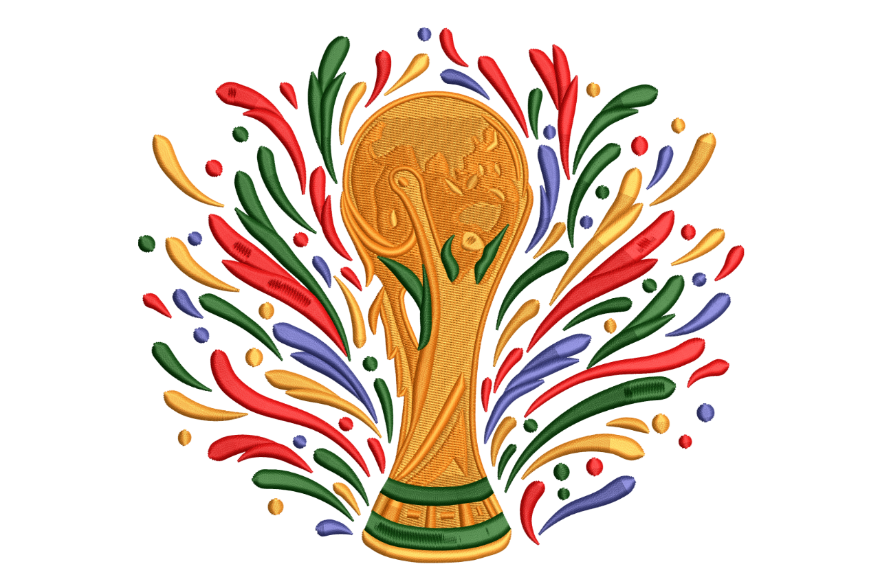 World Cup Trophy Celebration Machine Embroidery Design