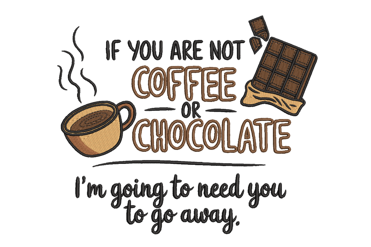 Coffee or Chocolate Funny Machine Embroidery Design