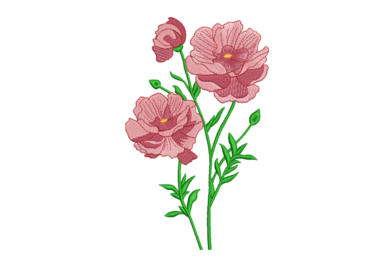 Pink Garden Blossom Machine Embroidery Design