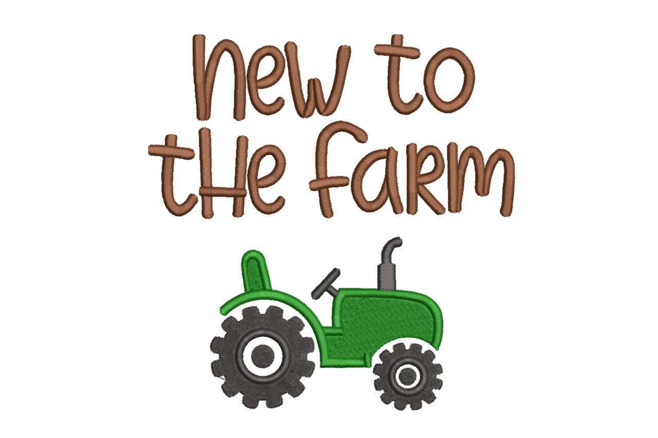 New To The Farm Tractor Machine Embroidery Design