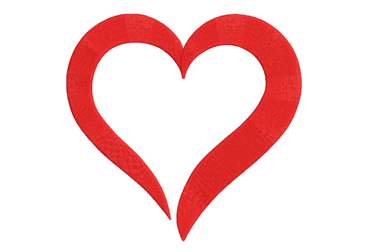 Heart Outline Machine Embroidery Design