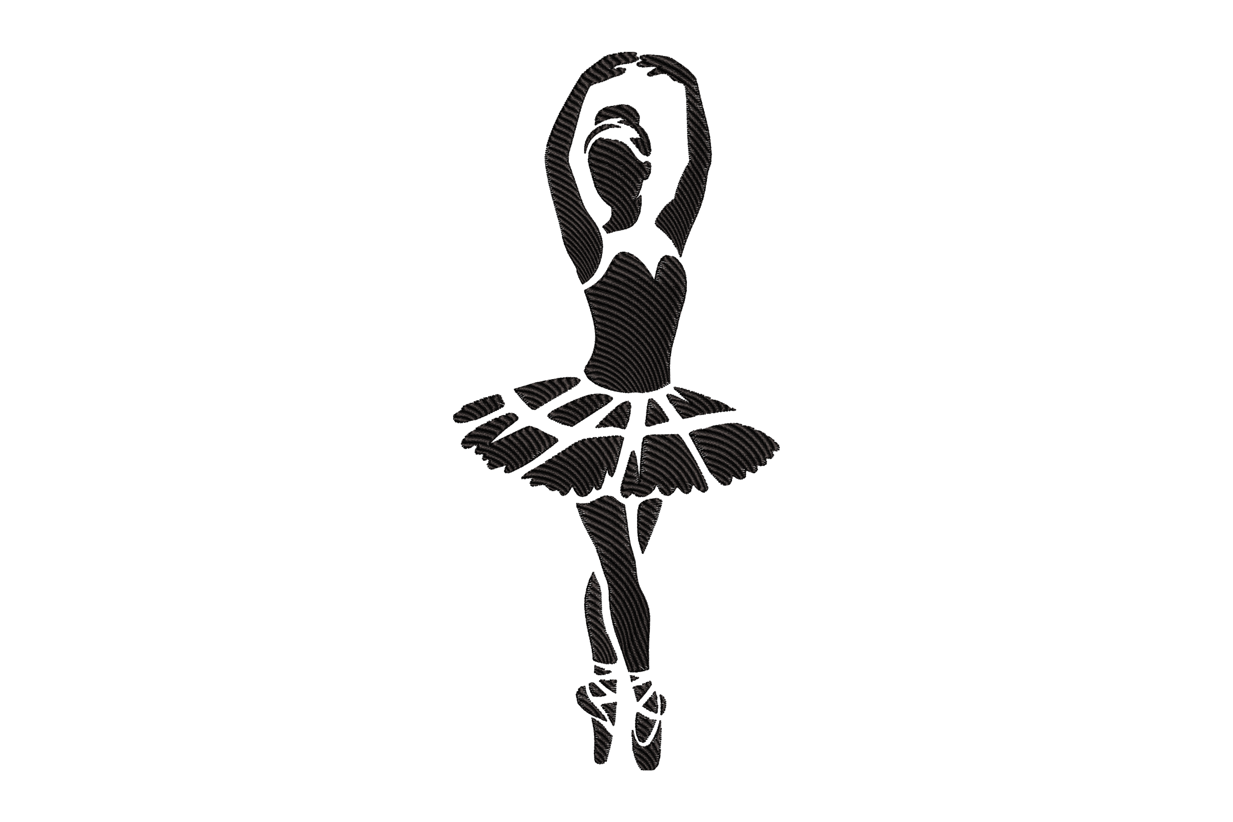 Ballerina Silhouette Ballet Machine Embroidery Design