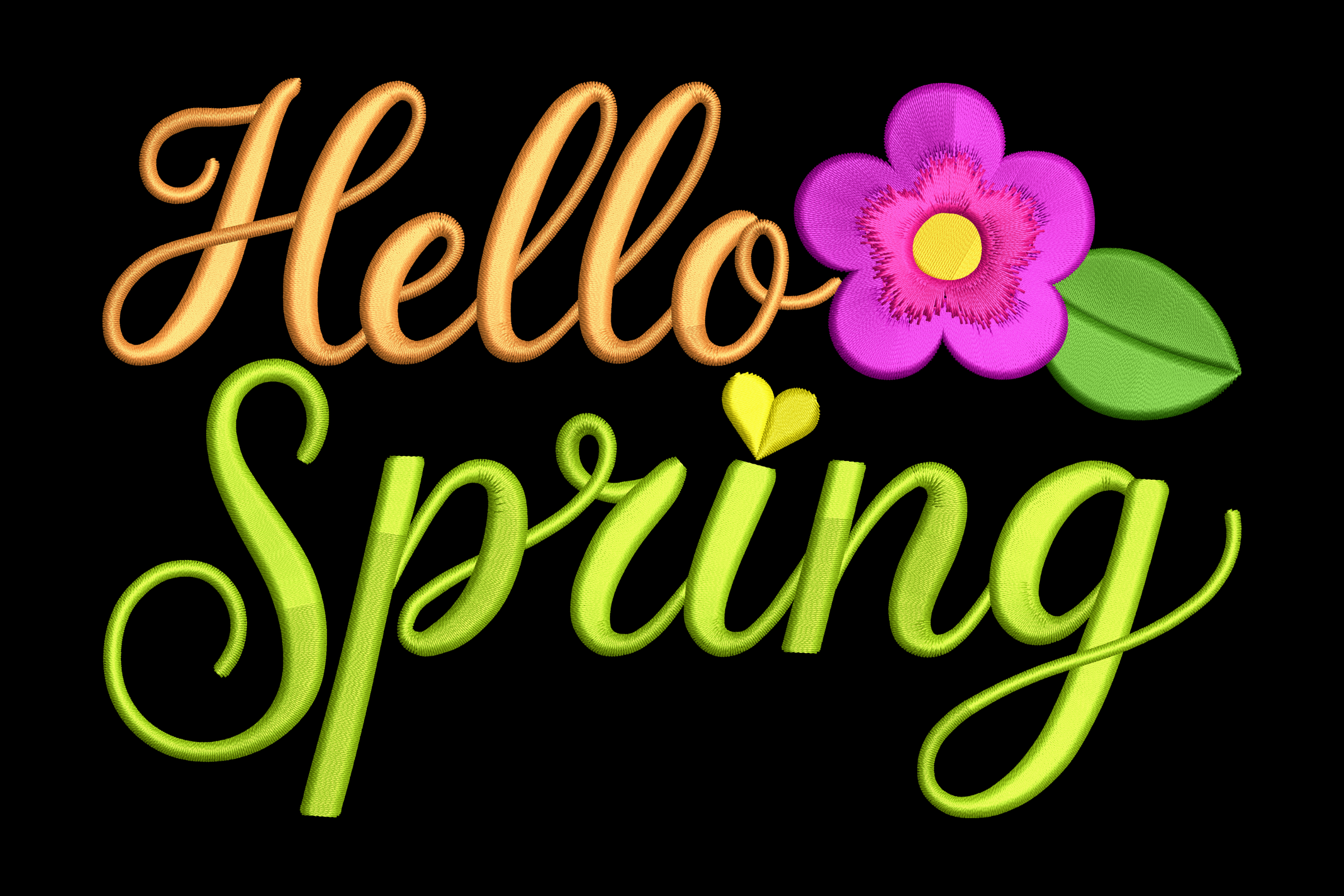 Hello Spring Theme Machine Embroidery Design