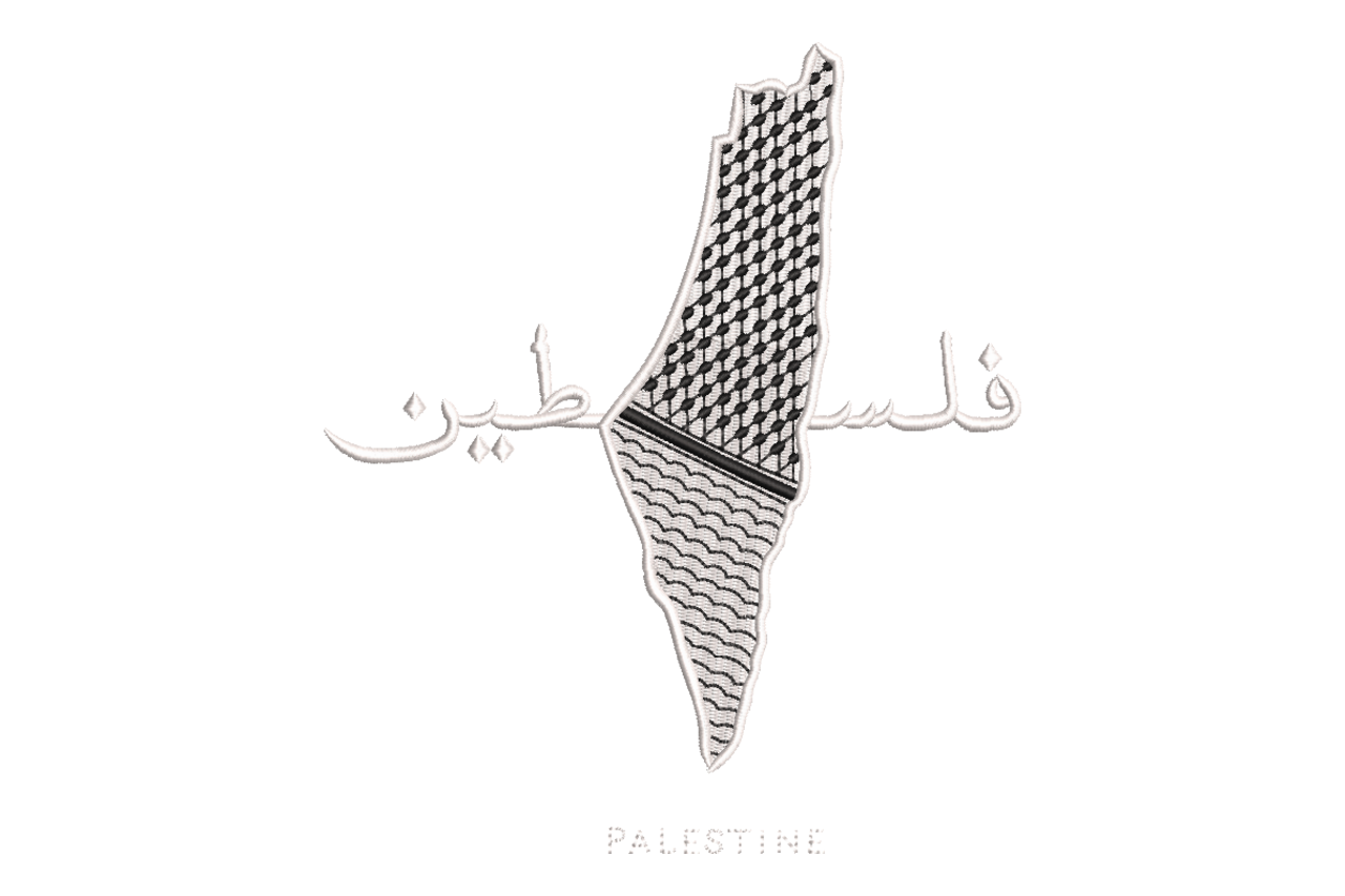 Palestine Map Kufiya Machine Embroidery Design