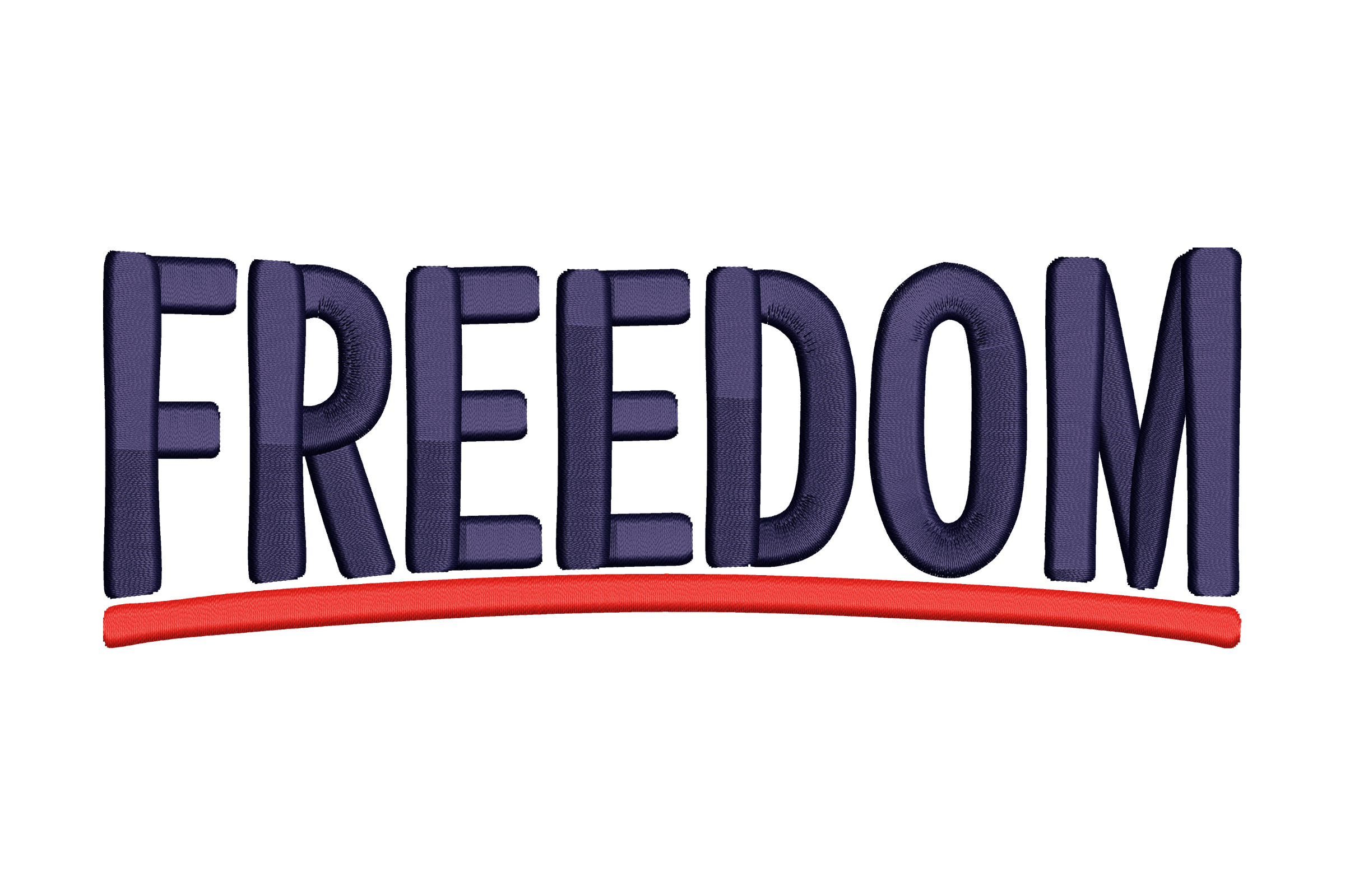 Freedom Block Lettering Machine Embroidery Design