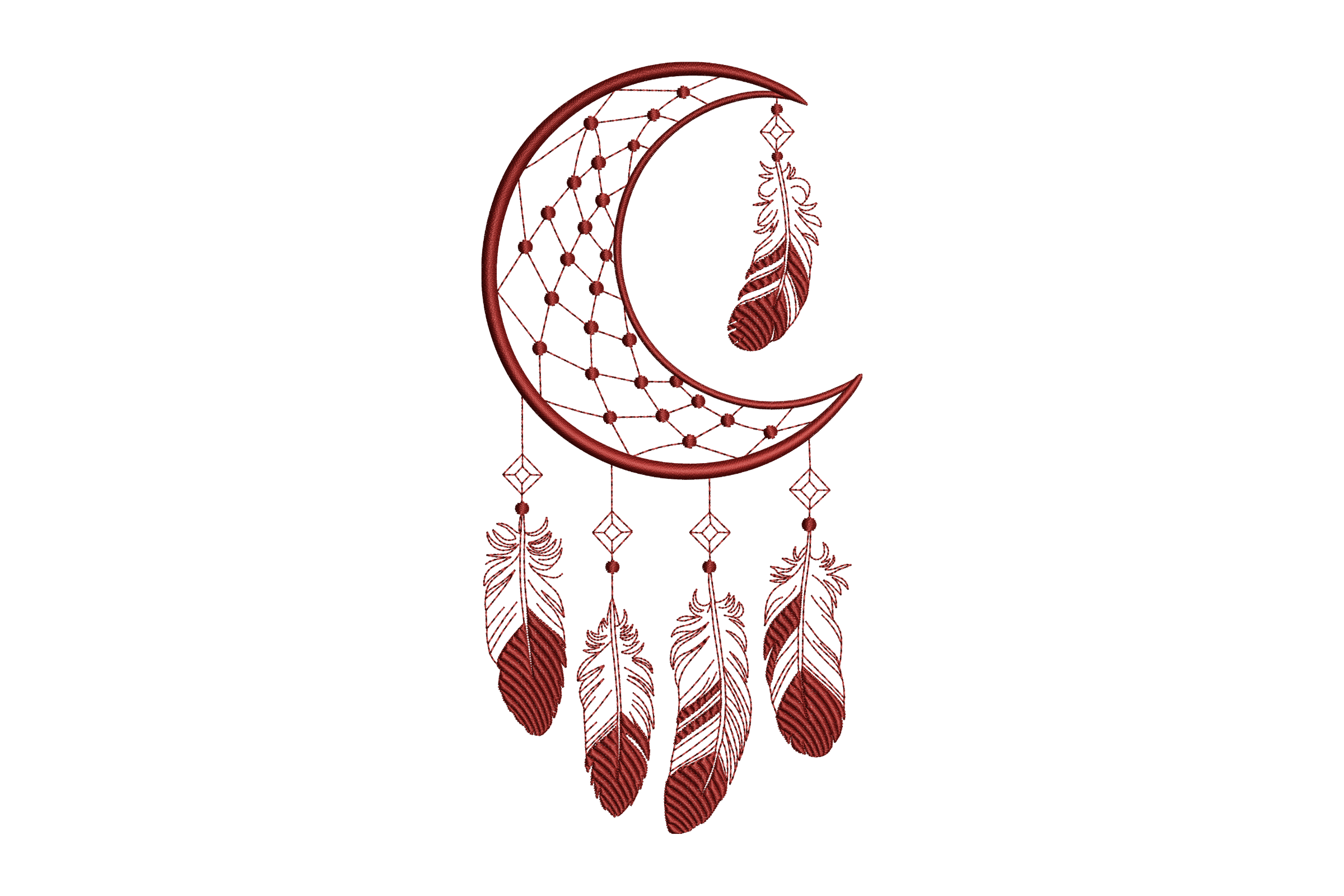 Moon Dreamcatcher Machine Embroidery Design
