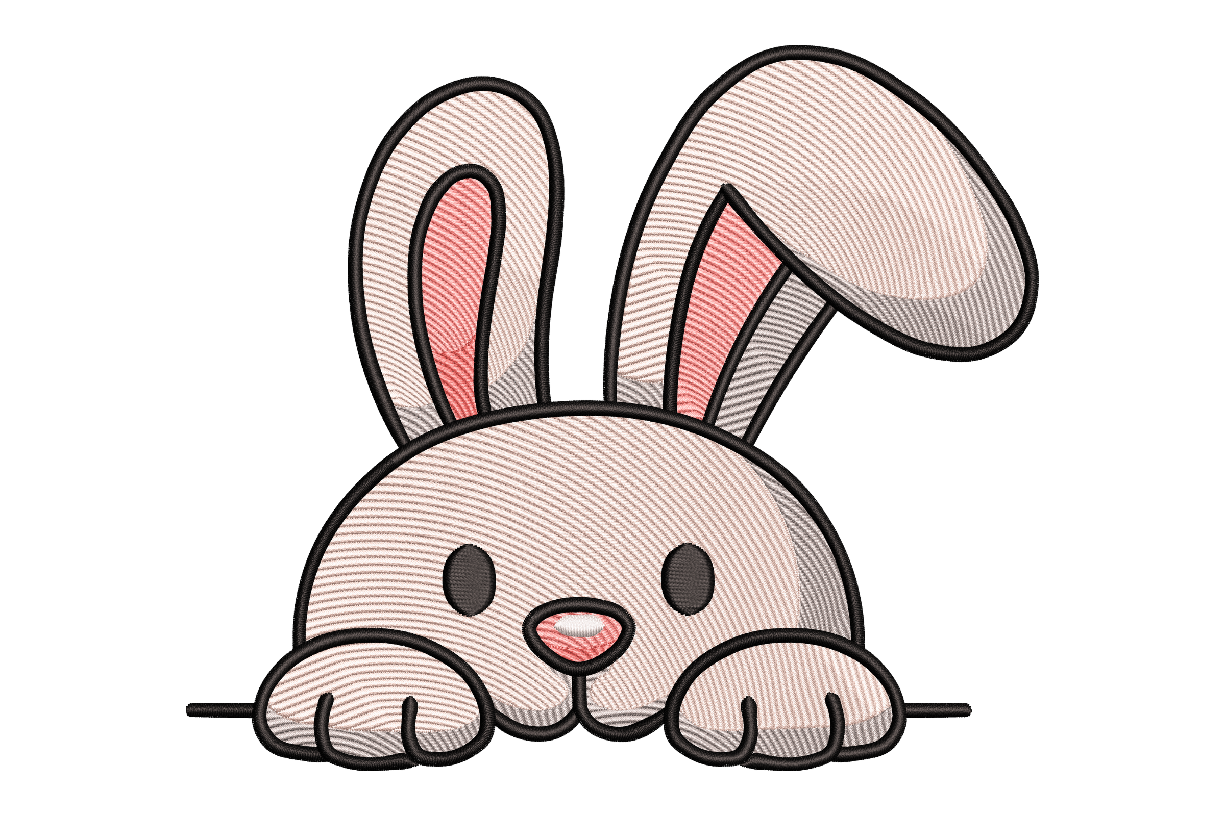 Cute Peeking Bunny Machine Embroidery Design