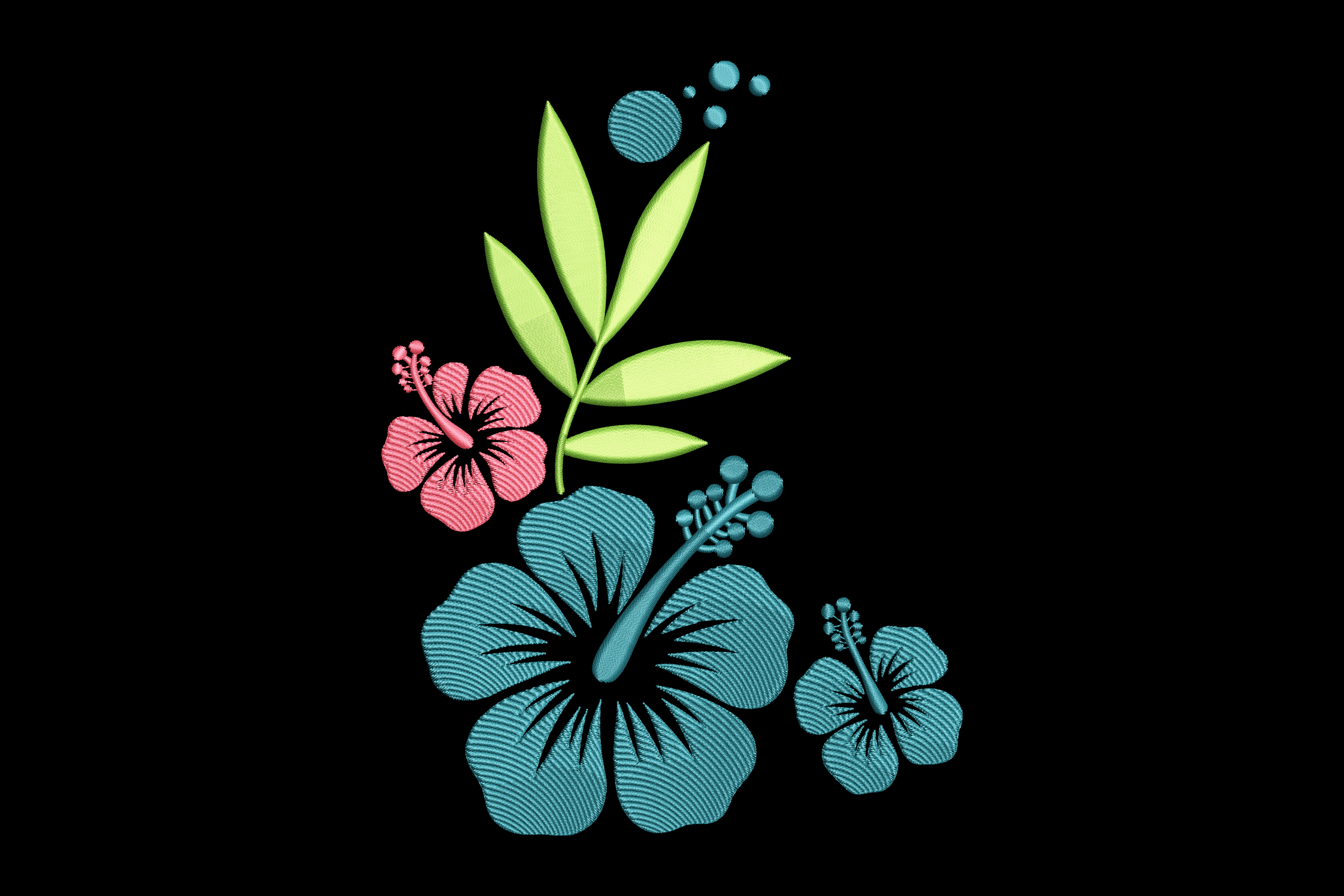 Tropical Hibiscus Floral Machine Embroidery Design