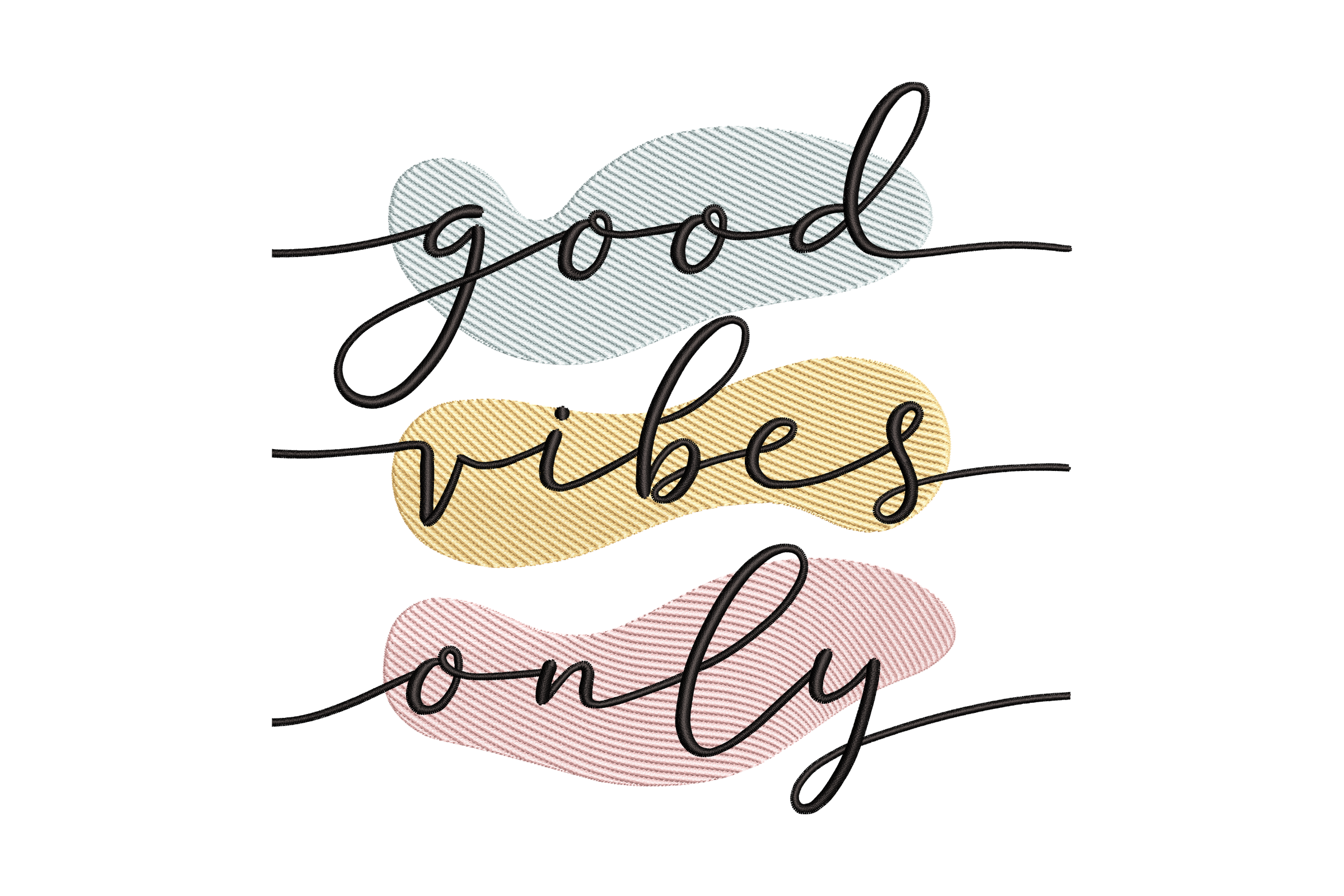 Good Vibes Only Script Machine Embroidery Design