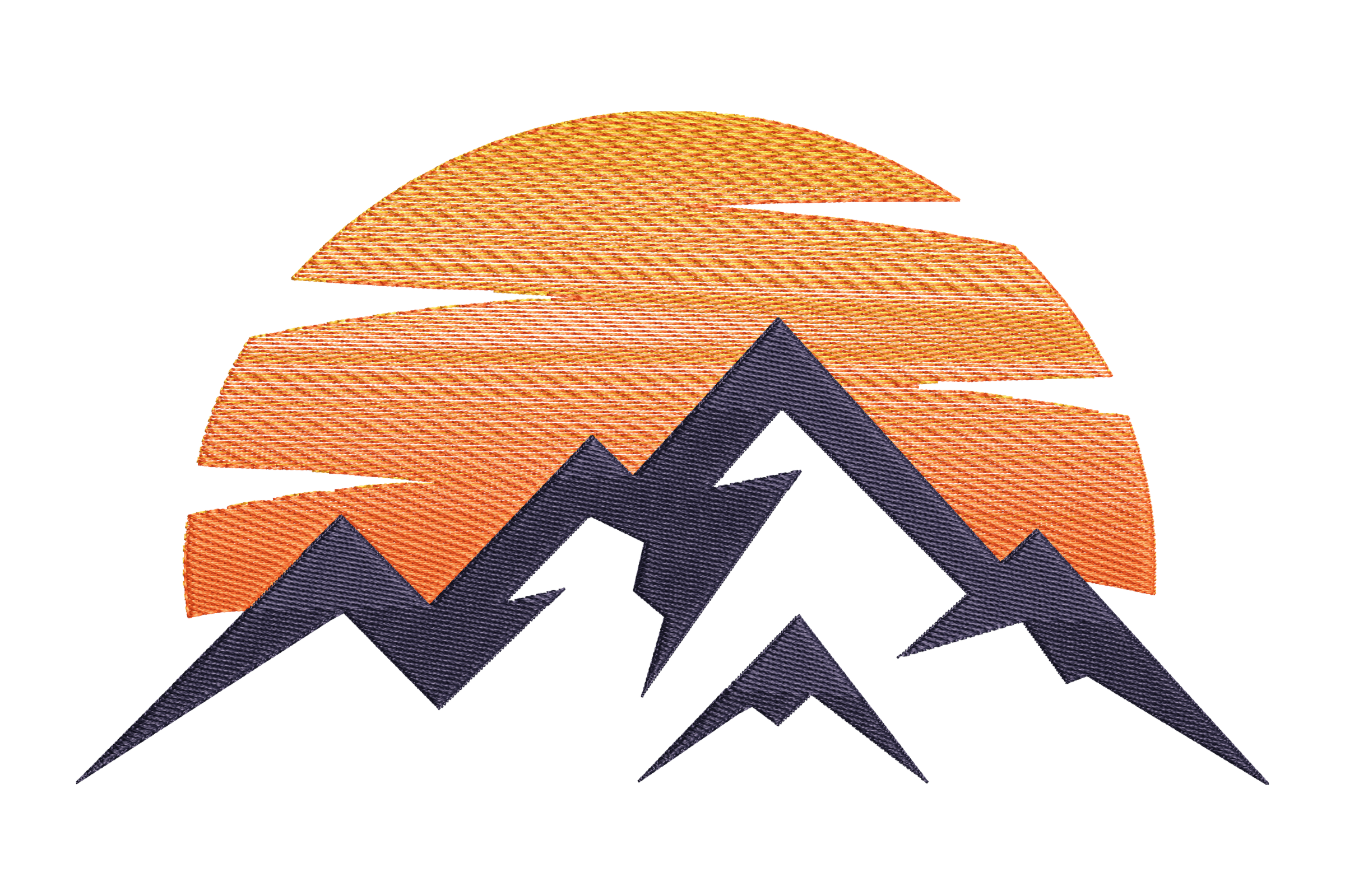 Mountain Sunset Landscape Machine Embroidery Design