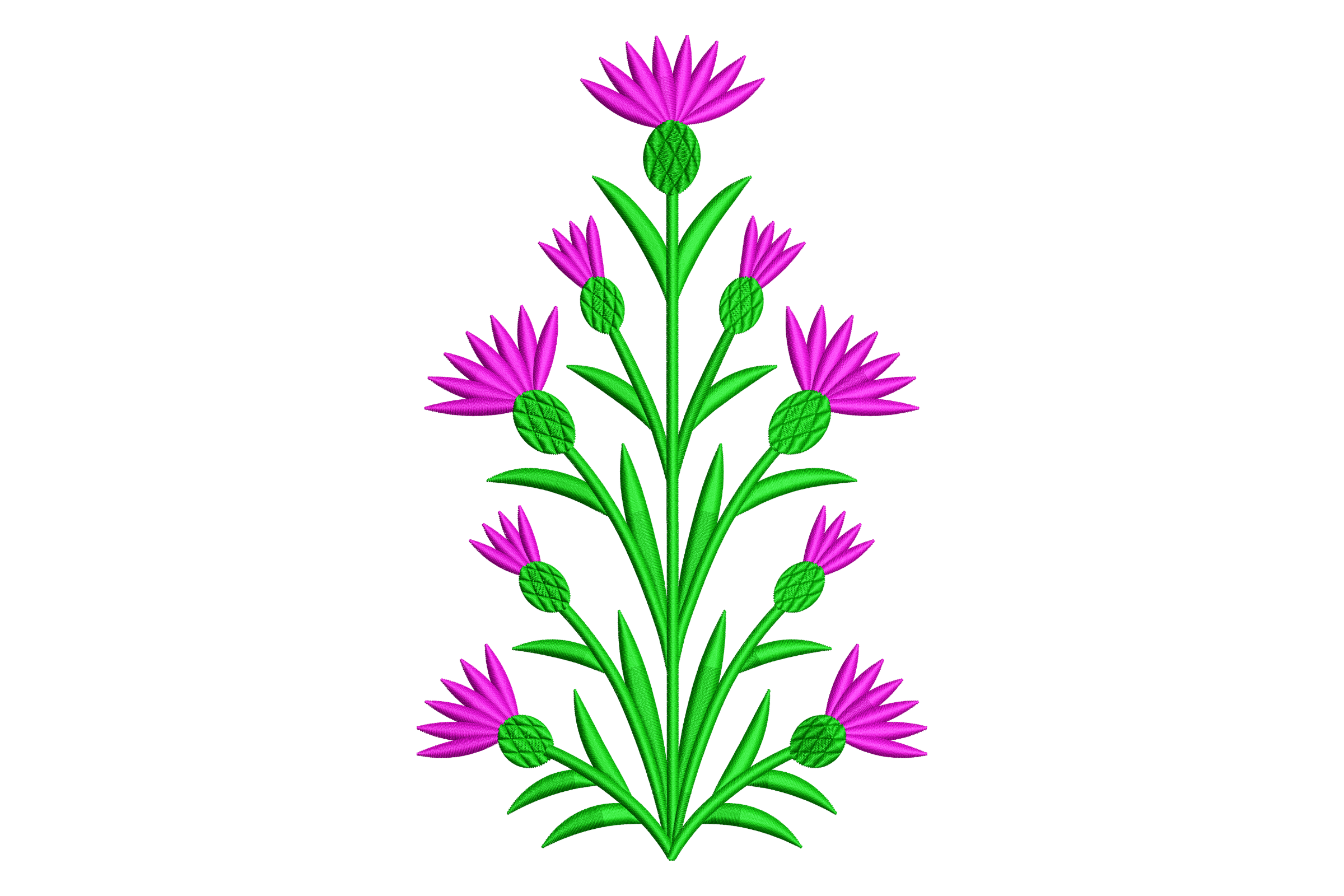 Magenta Lotus Stem Machine Embroidery Design