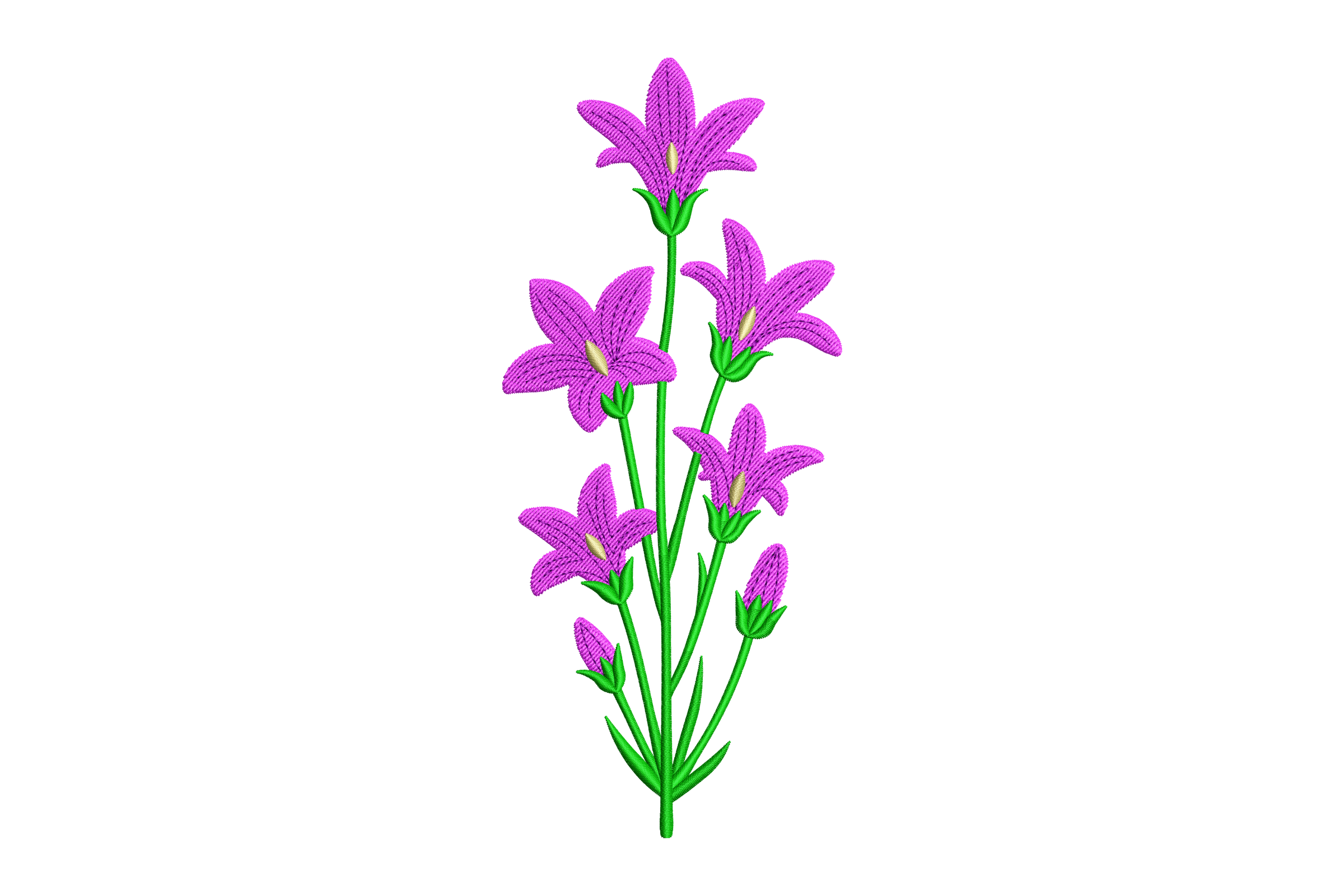 Purple Lily Stem Machine Embroidery Design